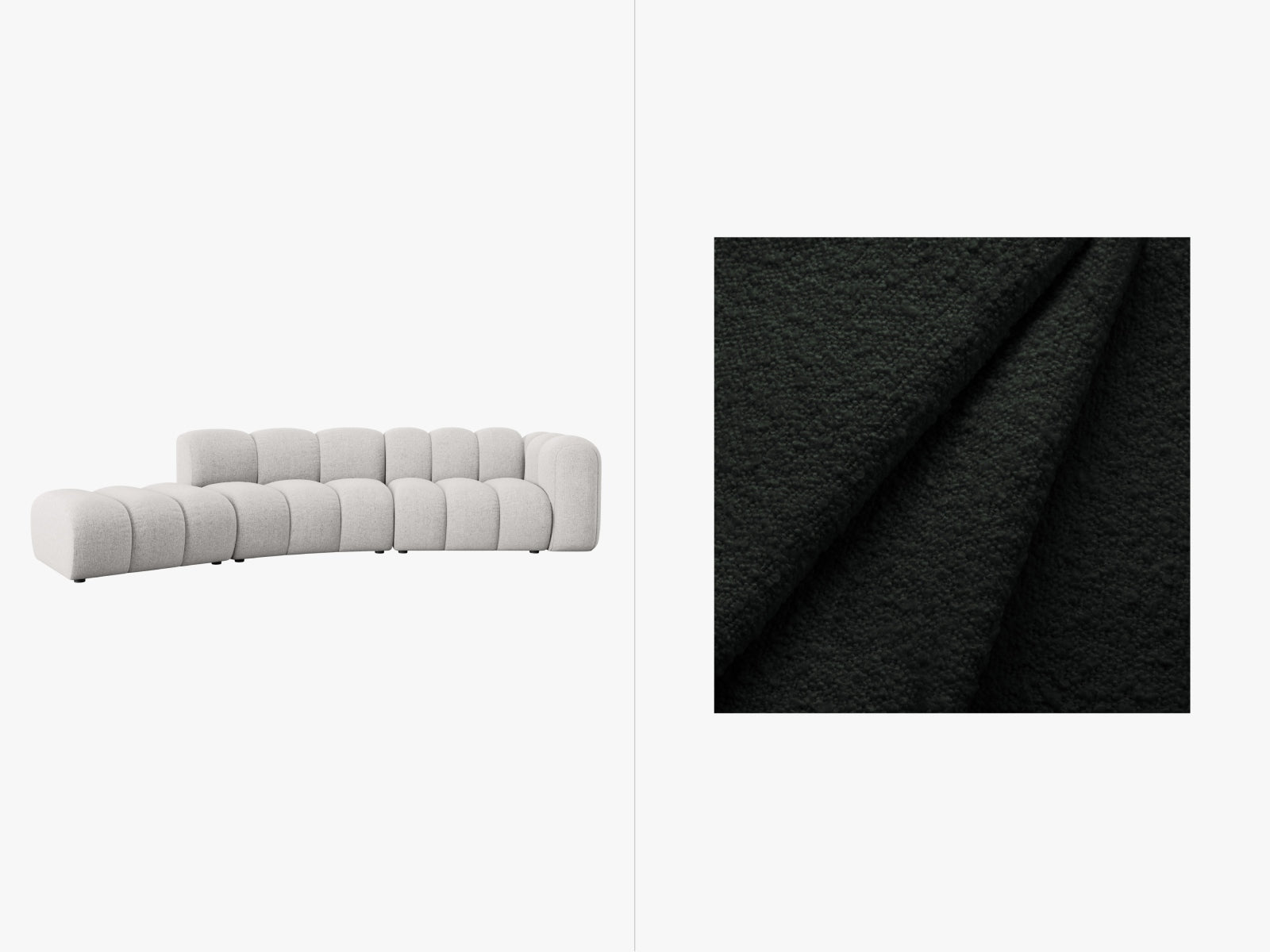 Lupine Modulares Sofa links 5 Sitzer in Black präsentiert im Onlineshop von KAQTU Design AG. L-Sofa links ist von Micadoni