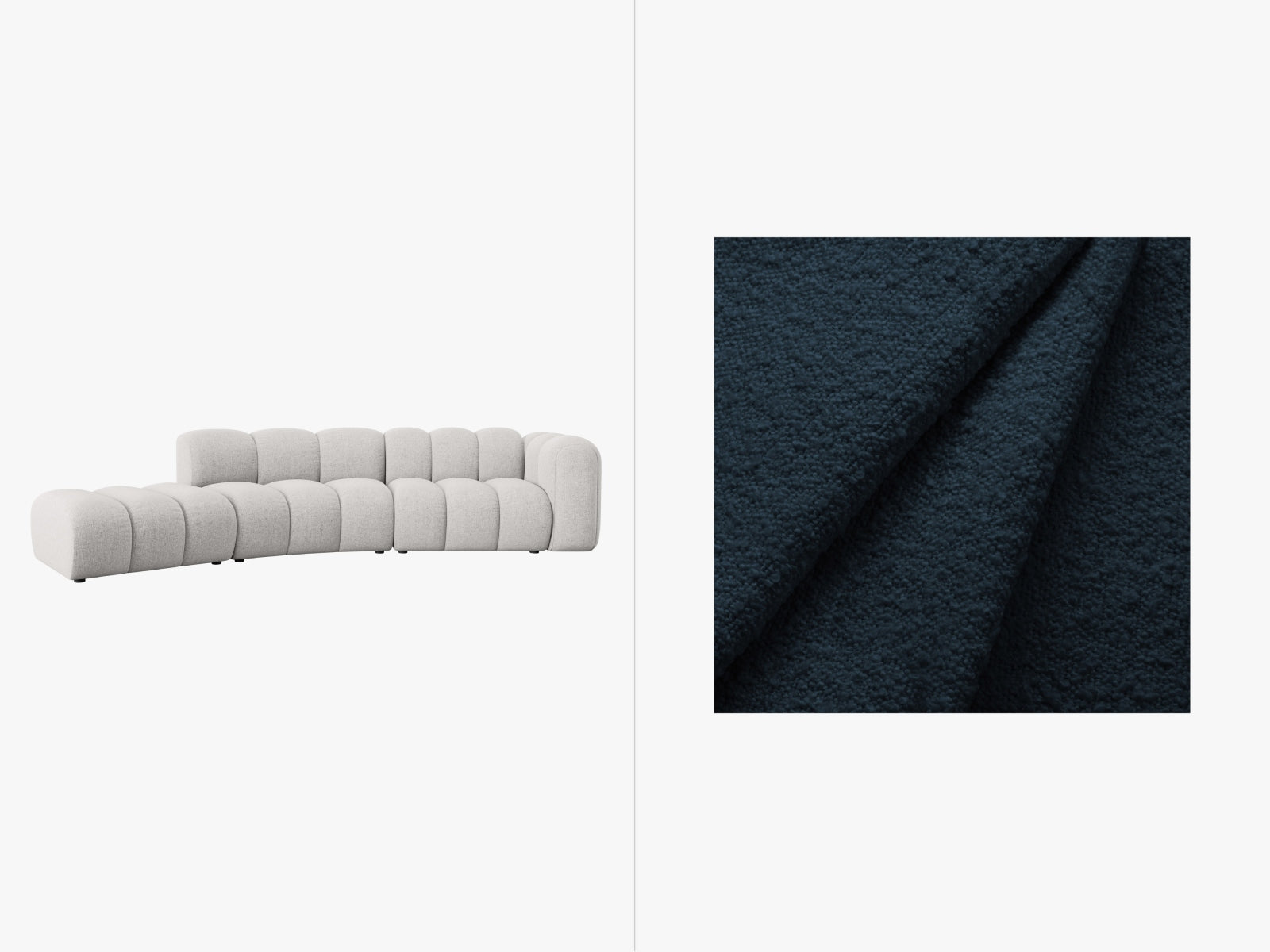 Lupine Modulares Sofa links 5 Sitzer in Dark Blue-Baloo präsentiert im Onlineshop von KAQTU Design AG. L-Sofa links ist von Micadoni