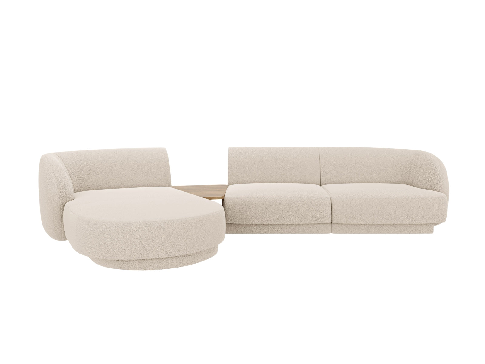 Beiges, modulares 3-Sitzer-Sofa von Micadoni, linksseitig, perfekt für moderne Wohnkonzepte und entspannte Lounge-Ecken.