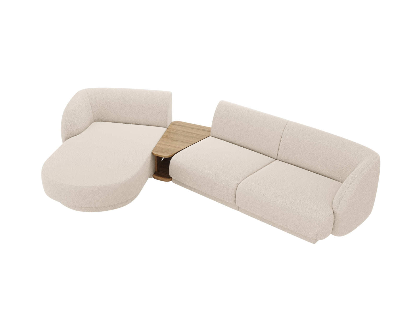 Elegantes, beiges 3-Sitzer-Sofa von Micadoni, linksseitig, ideal für stilvolle Wohnräume und gemütliche Entspannungsbereiche.