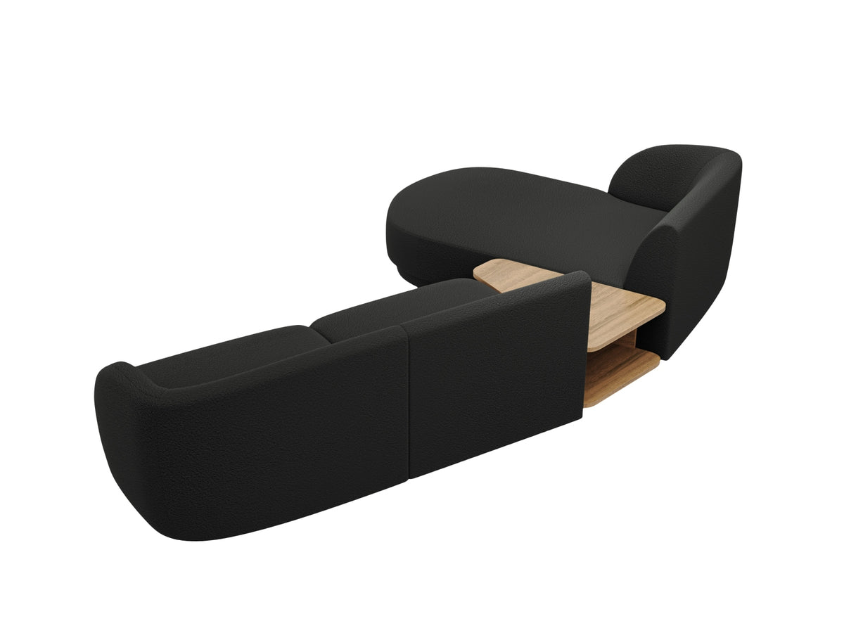 Miley Modulares Sofa links 3 Sitzer in Black-Baloo präsentiert im Onlineshop von KAQTU Design AG. L-Sofa links ist von Micadoni