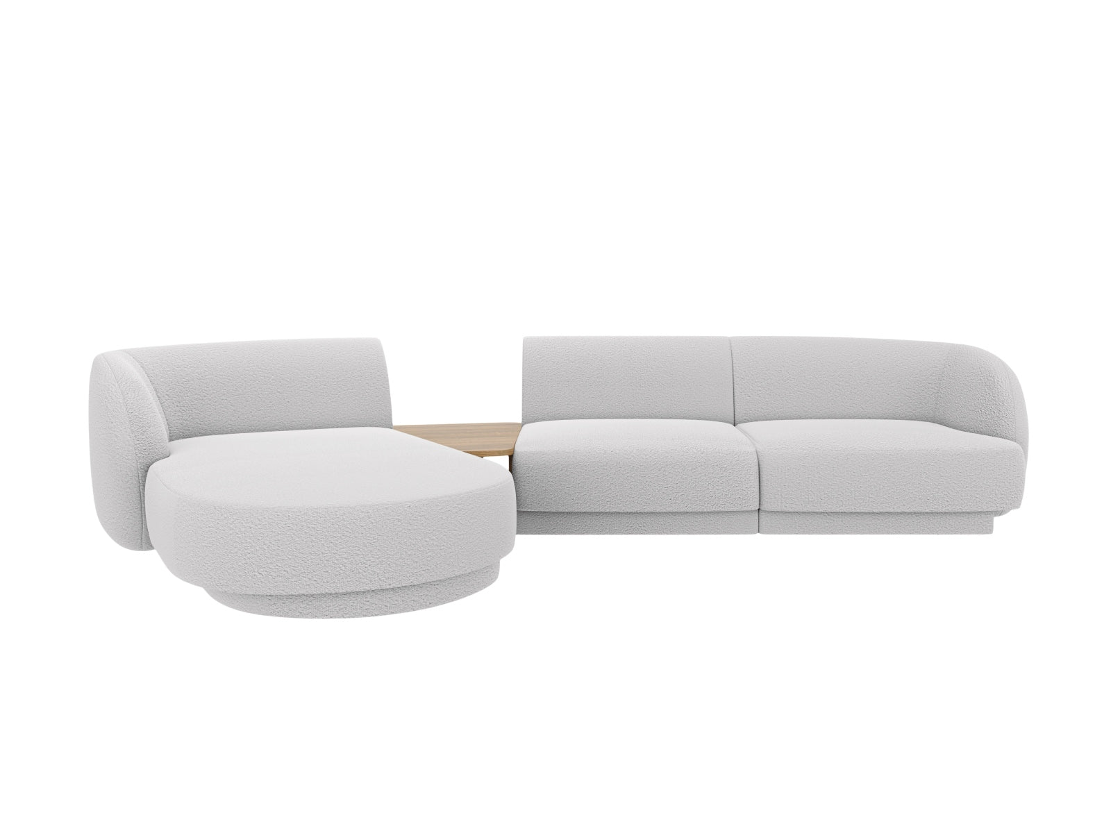 Elegantes Miley 3-Sitzer L-Sofa in Grau, ideal für stilvolle Wohnräume und flexible Gestaltungsmöglichkeiten von Micadoni.