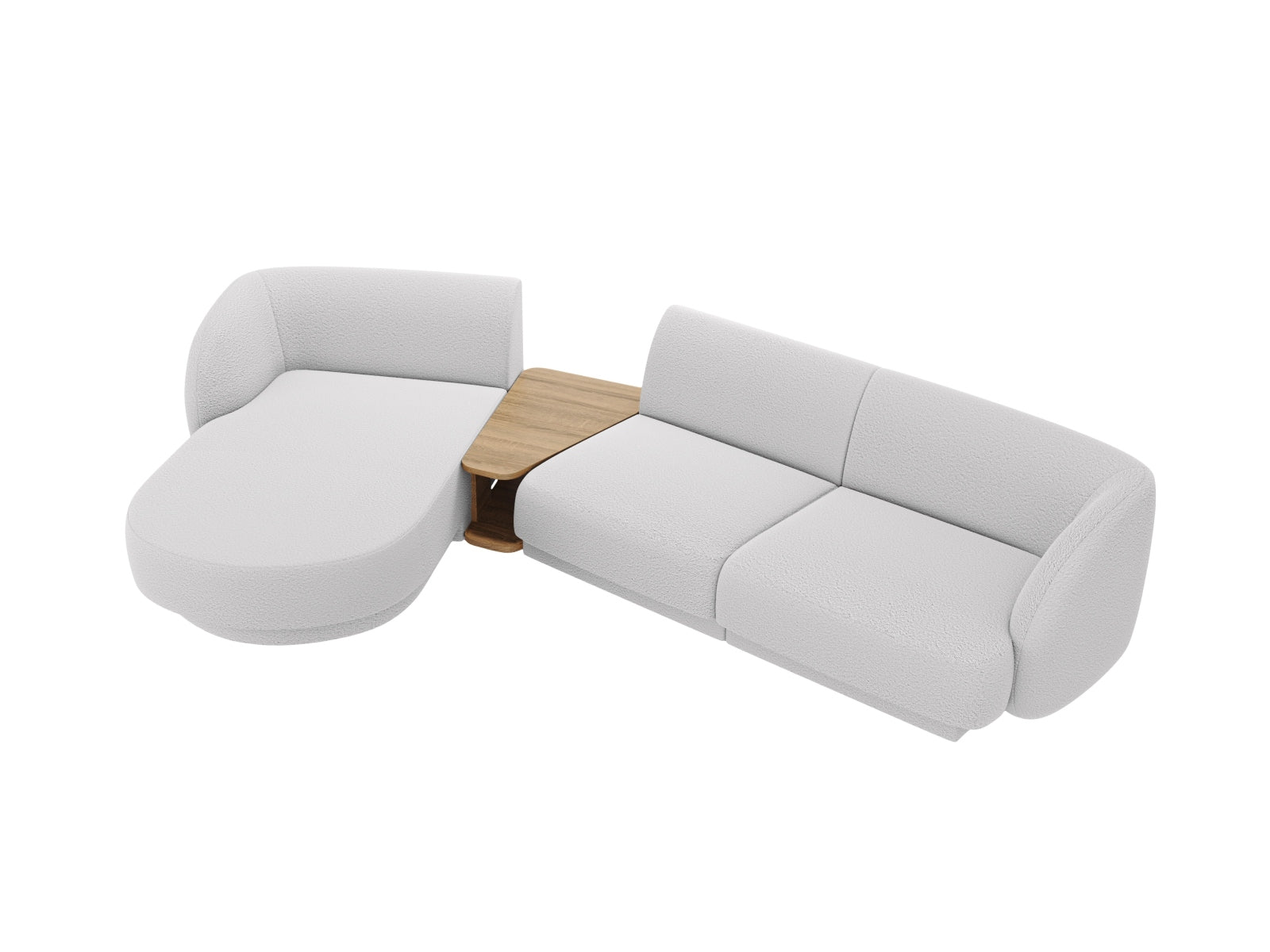 Modernes Miley 3-Sitzer L-Sofa in stilvollem Grau, perfekt für kreative Raumgestaltungen und komfortable Entspannung von Micadoni.