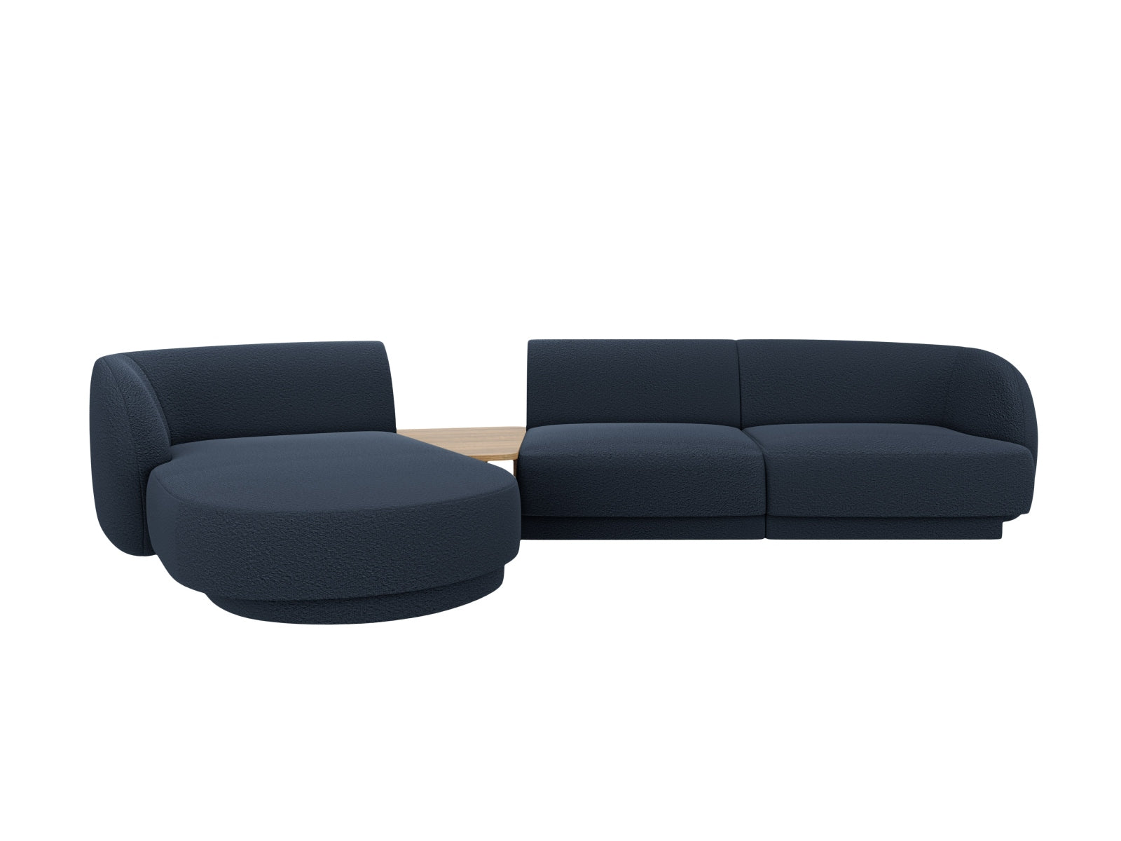 Elegantes, modulares 3-Sitzer-Sofa Miley in tiefem Blau, ideal für stilvolle Wohnräume und entspannte Stunden, von Micadoni.