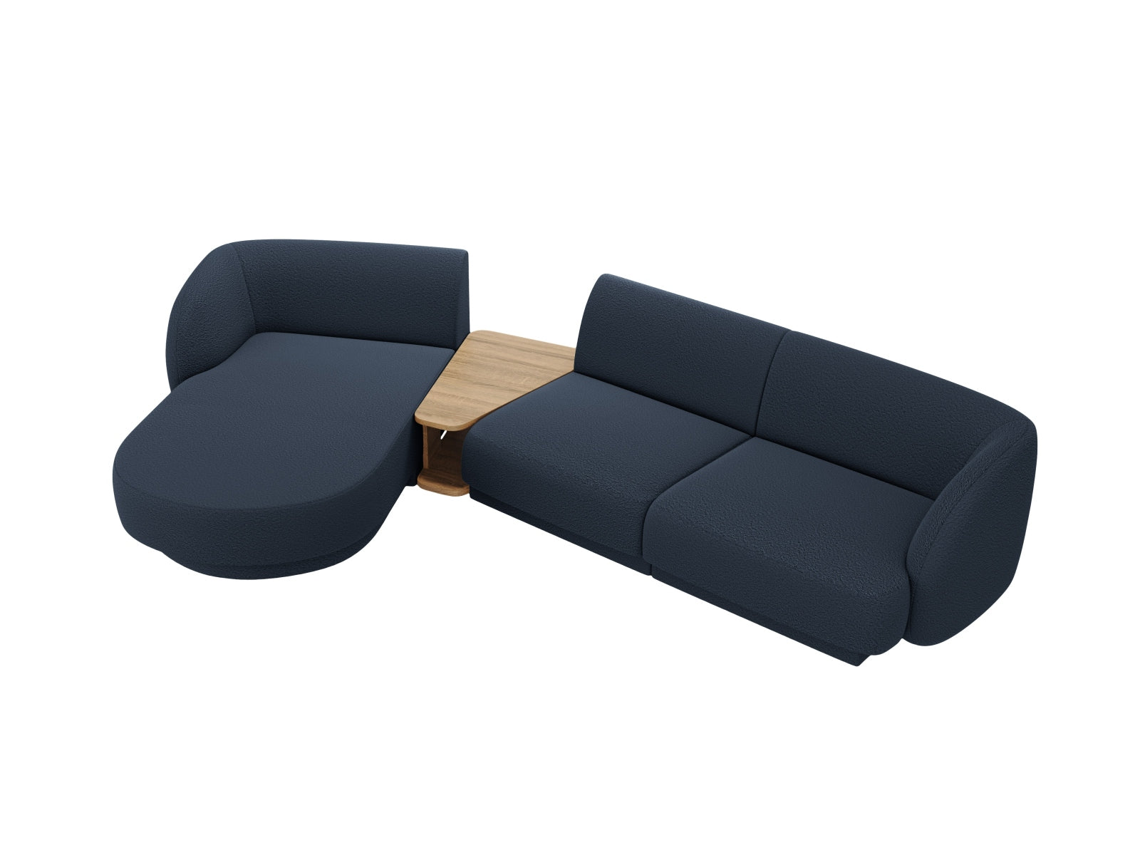 Modernes, linksseitiges 3-Sitzer-Sofa Miley in edlem Blau, perfekt für gemütliche Abende und stilvolle Einrichtung, von Micadoni.