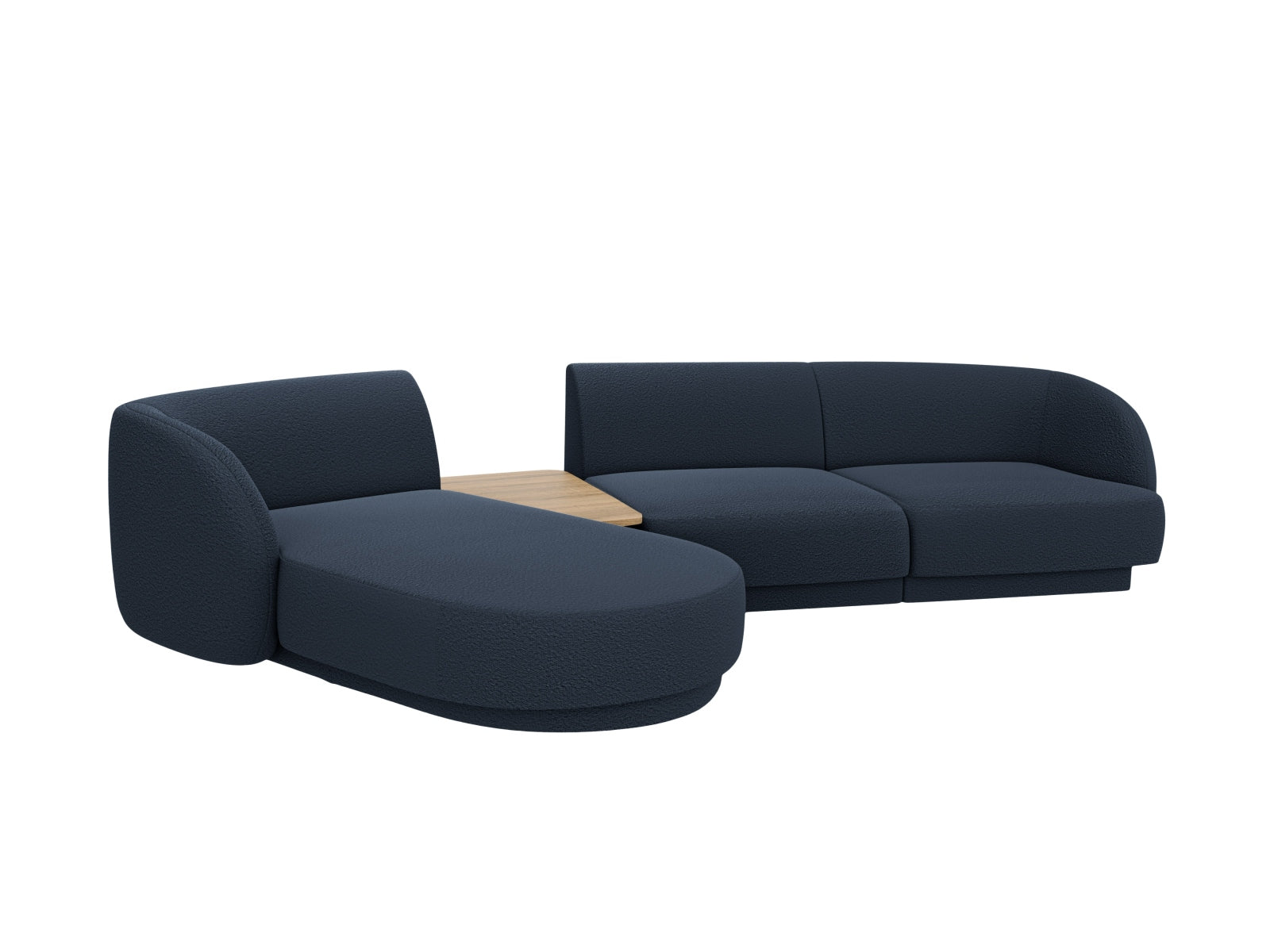 Elegantes, modulares 3-Sitzer-Sofa Miley in tiefem Blau, ideal für stilvolle Wohnräume und entspannte Stunden, von Micadoni.