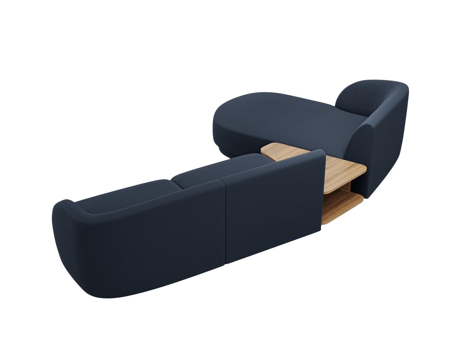 Modernes, linksseitiges 3-Sitzer-Sofa Miley in edlem Blau, perfekt für gemütliche Abende und stilvolle Einrichtung, von Micadoni.