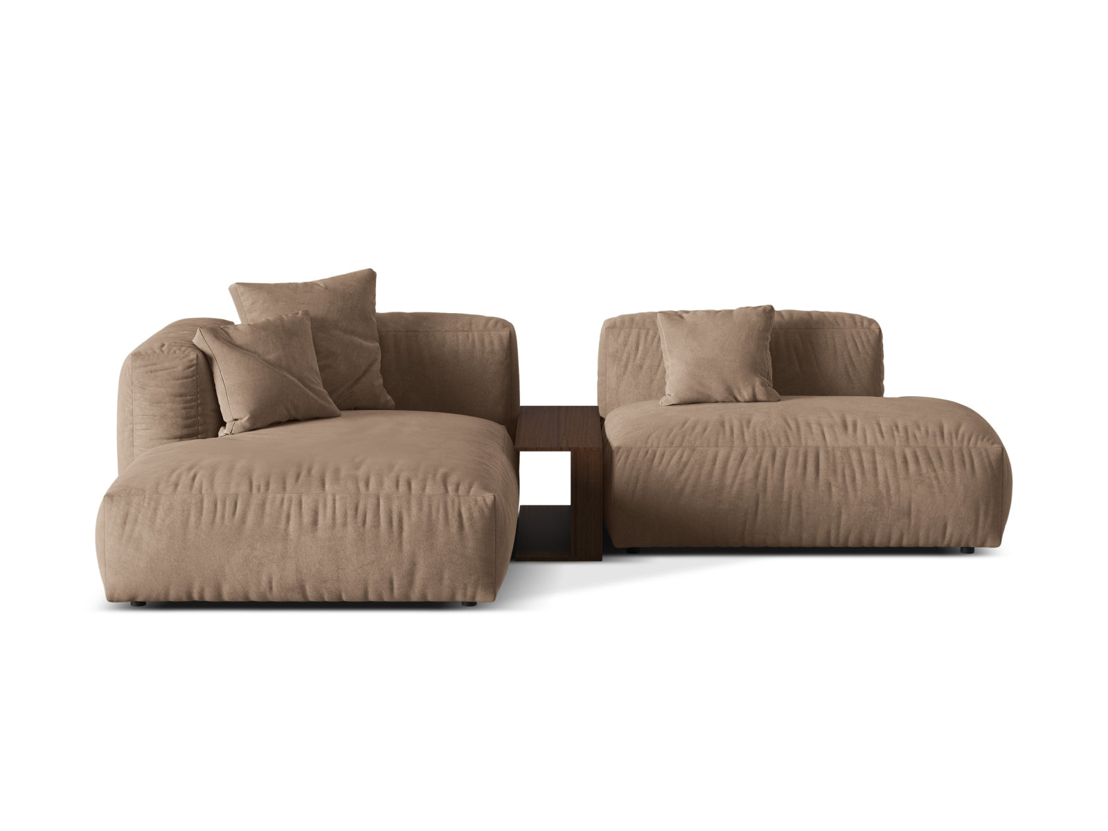 Martina Modulares Ecksofa links 2 Sitzer in Dark Beige-Vogue präsentiert im Onlineshop von KAQTU Design AG. L-Sofa links ist von Micadoni