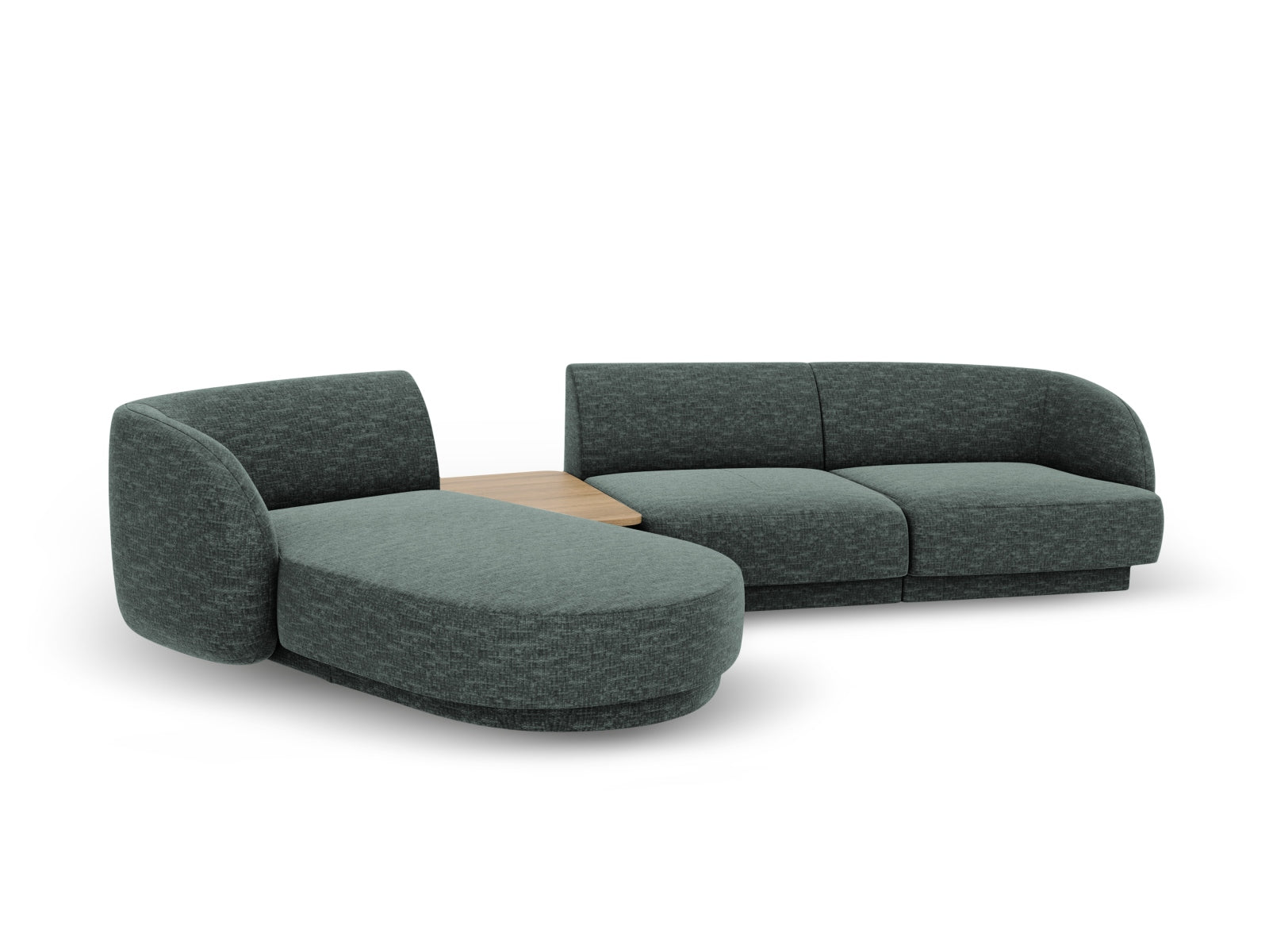 Elegantes Miley 3-Sitzer Sofa links in Petrol-Haga, ideal für stilvolle Wohnräume und entspannte Stunden von Micadoni.