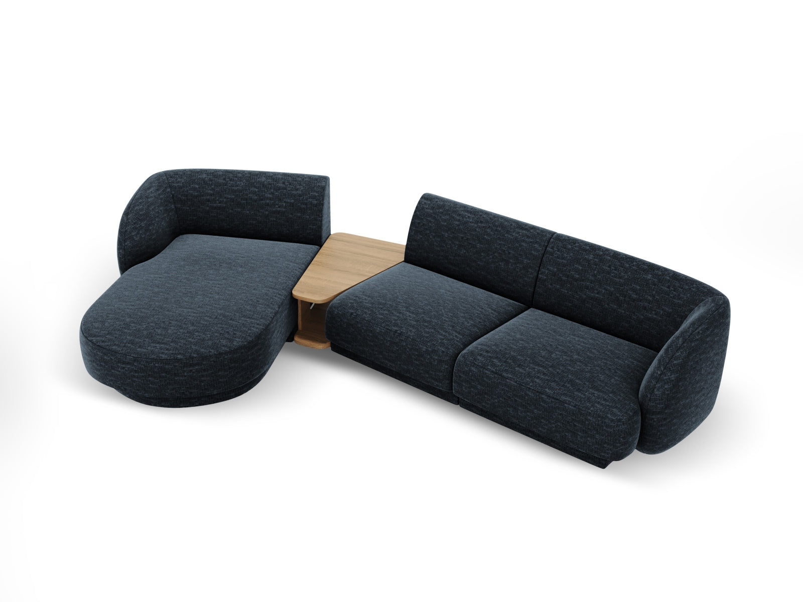 Modernes Miley Modulares Sofa links 3 Sitzer in Royal Blue-Haga, perfekt für gemütliche und stilvolle Wohnambiente von Micadoni.