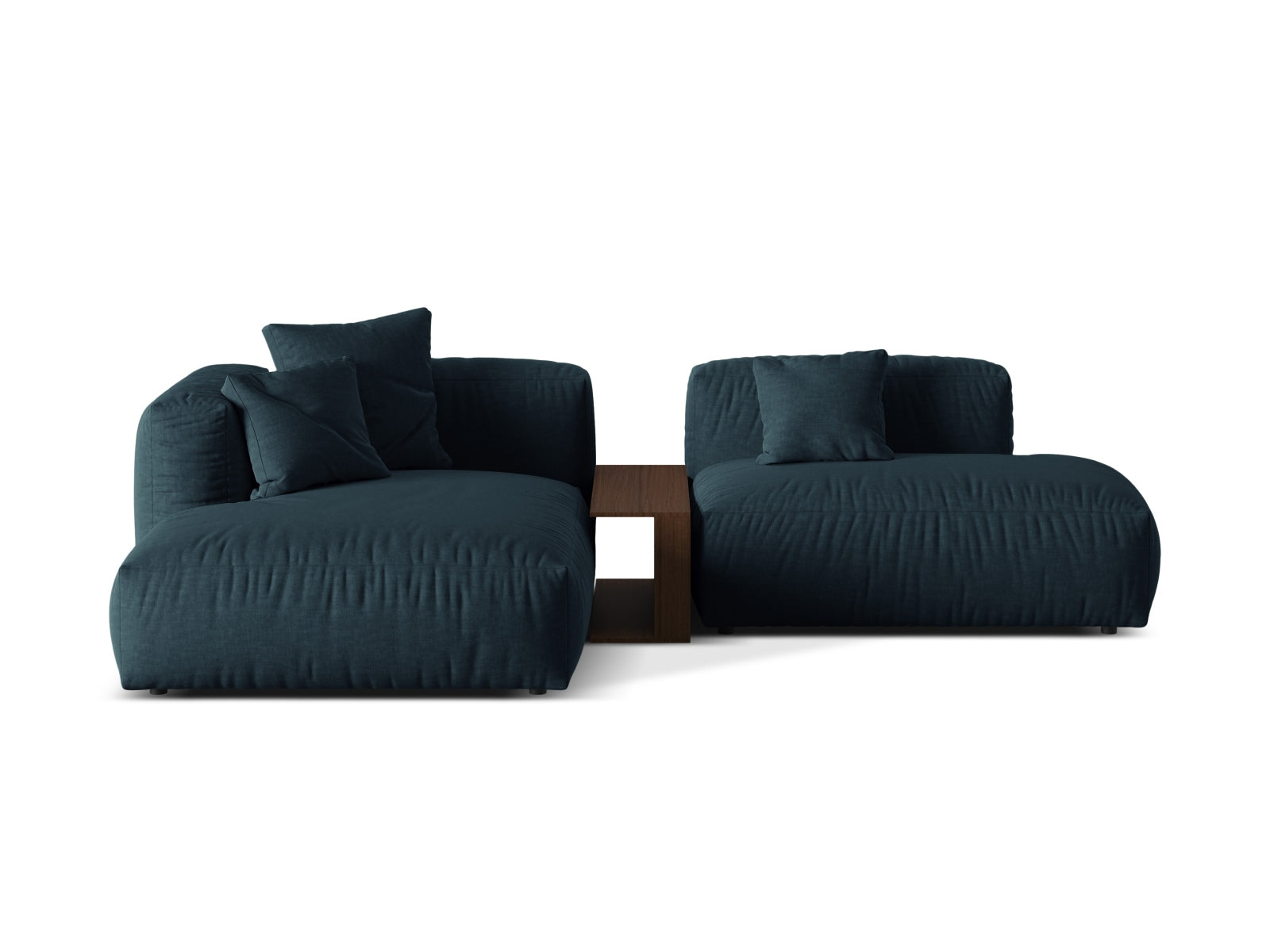 Martina Modulares Ecksofa links 2 Sitzer in Blue Jeans-Boston präsentiert im Onlineshop von KAQTU Design AG. L-Sofa links ist von Micadoni