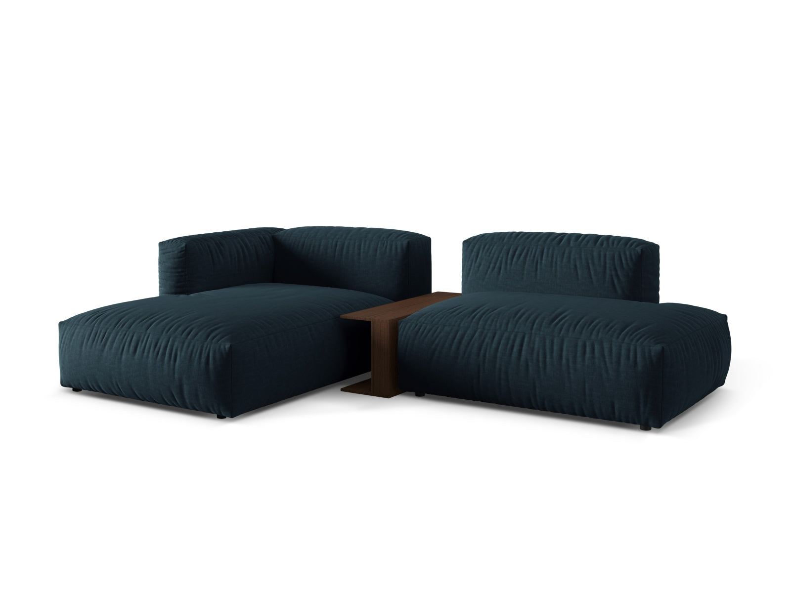 Elegantes Martina Ecksofa links mit 2 Sitzen und integriertem Beistelltisch, ideal für stilvolle Wohnräume.