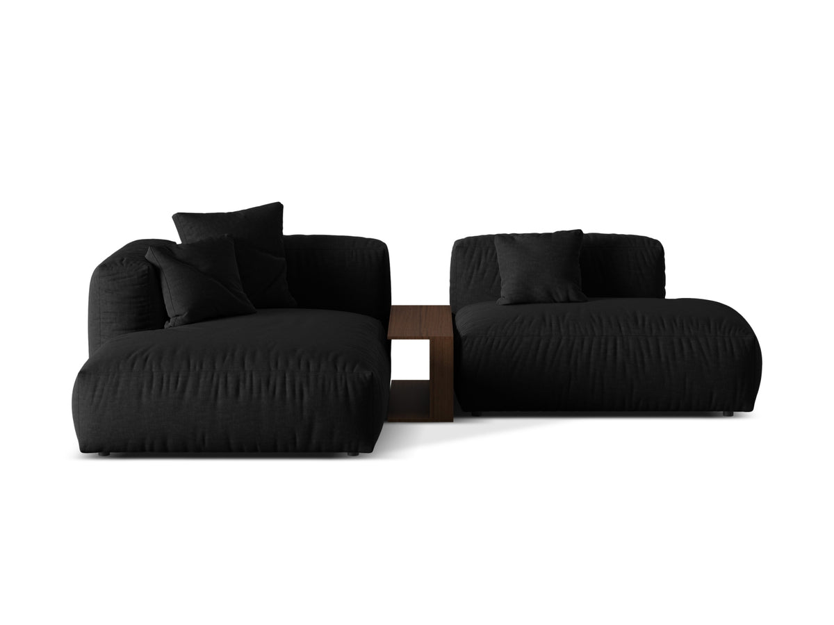 Modernes Martina L-Sofa links mit zwei Sitzplätzen und praktischem Beistelltisch, perfekt für gemütliche Wohnzimmergestaltung.