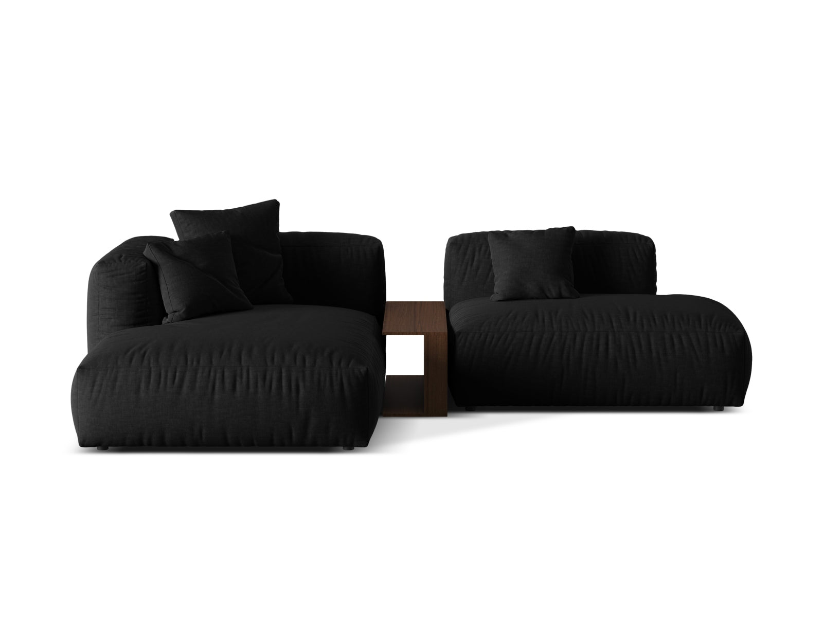 Martina Modulares Ecksofa links 2 Sitzer in Black präsentiert im Onlineshop von KAQTU Design AG. Ecksofa links ist von Micadoni