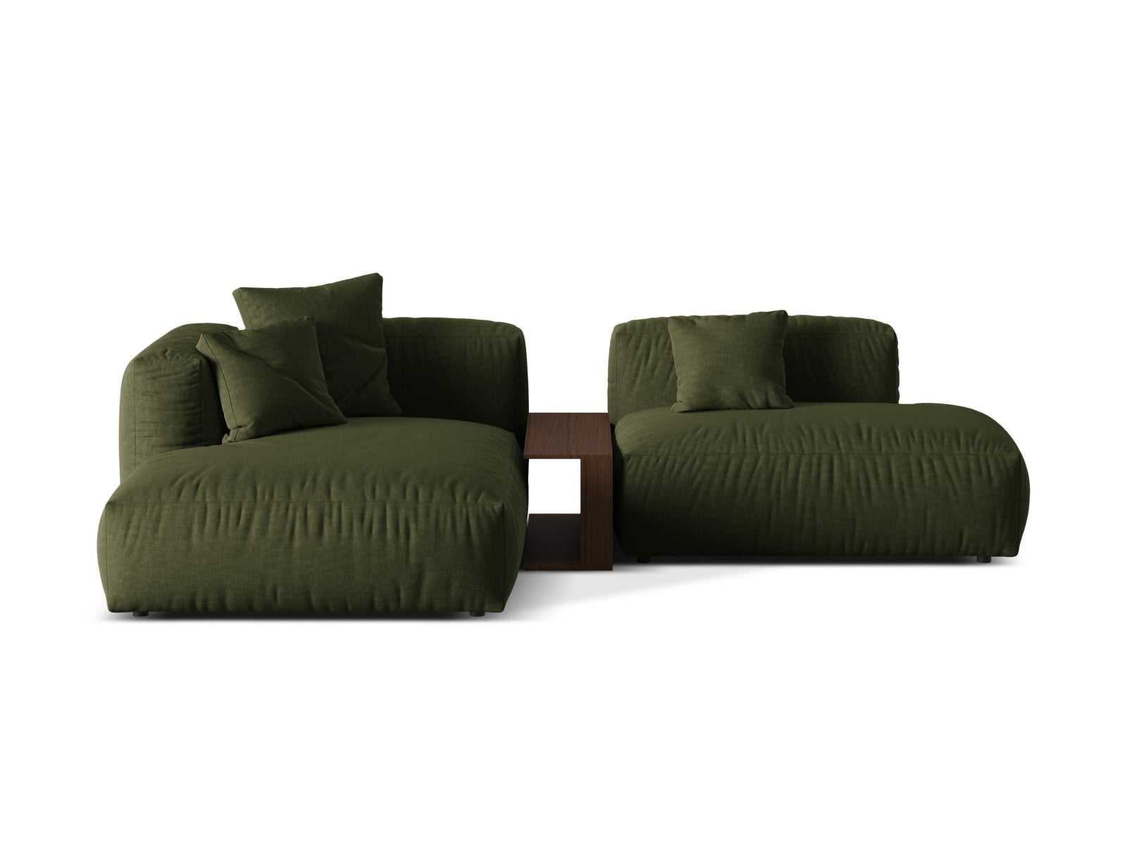 Martina Modulares Ecksofa links 2 Sitzer in Green präsentiert im Onlineshop von KAQTU Design AG. Ecksofa links ist von Micadoni