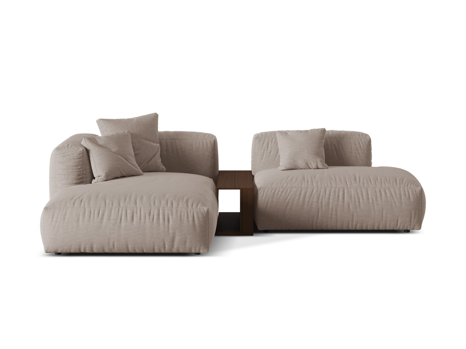Martina Modulares Ecksofa links 2 Sitzer in Dark Beige präsentiert im Onlineshop von KAQTU Design AG. Ecksofa links ist von Micadoni