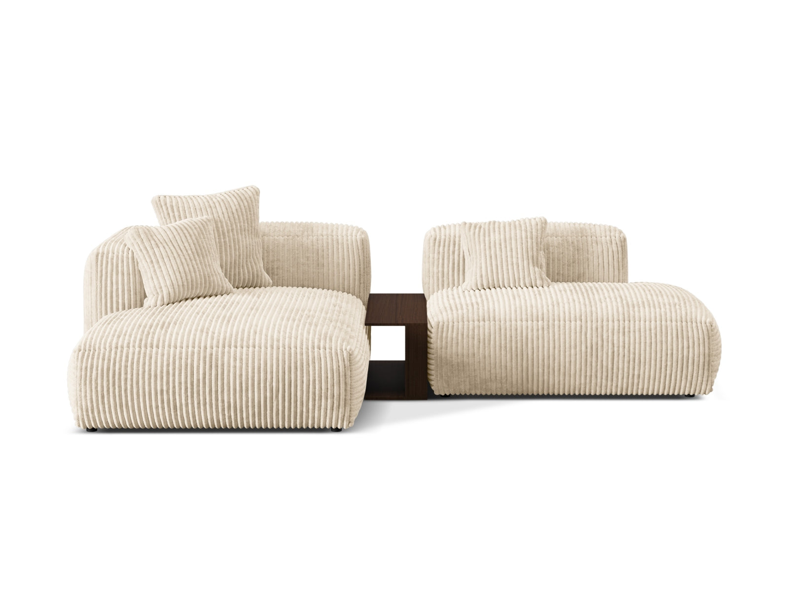 Martina Modulares Ecksofa links 2 Sitzer in Light Beige-Tilia präsentiert im Onlineshop von KAQTU Design AG. L-Sofa links ist von Micadoni