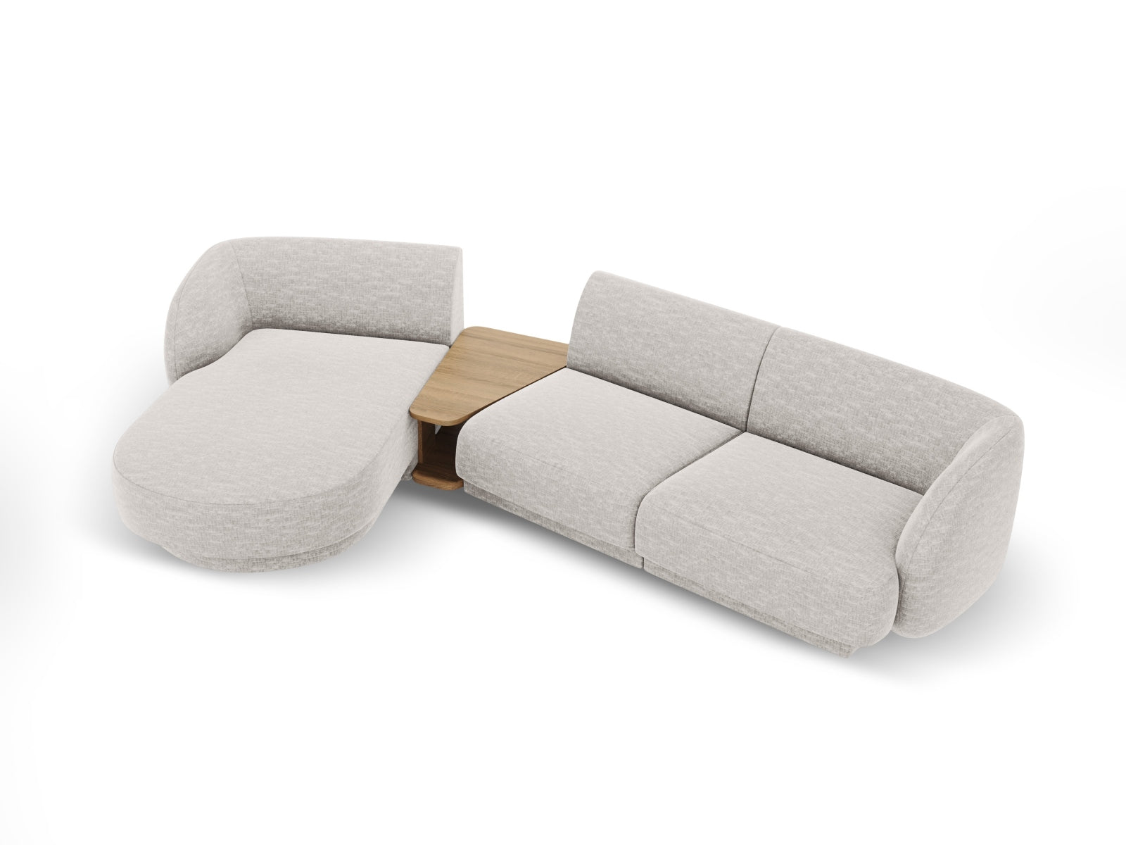 Stylisches Miley Modulares Sofa links 3 Sitzer in edlem Silver-Eden, perfekt für zeitgemäße Wohnkonzepte von Micadoni.
