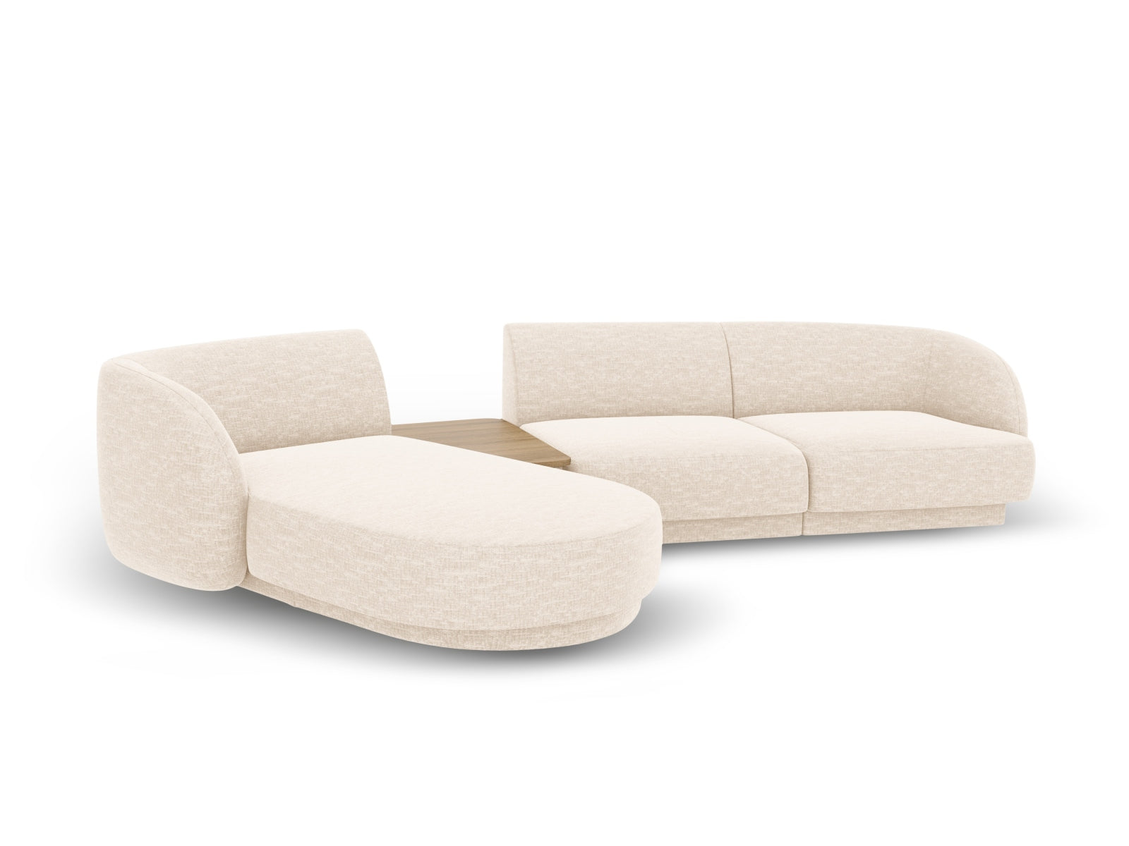 Elegantes Miley 3-Sitzer L-Sofa links in Ivory-Eden, ideal für stilvolle und komfortable Wohnräume von Micadoni.