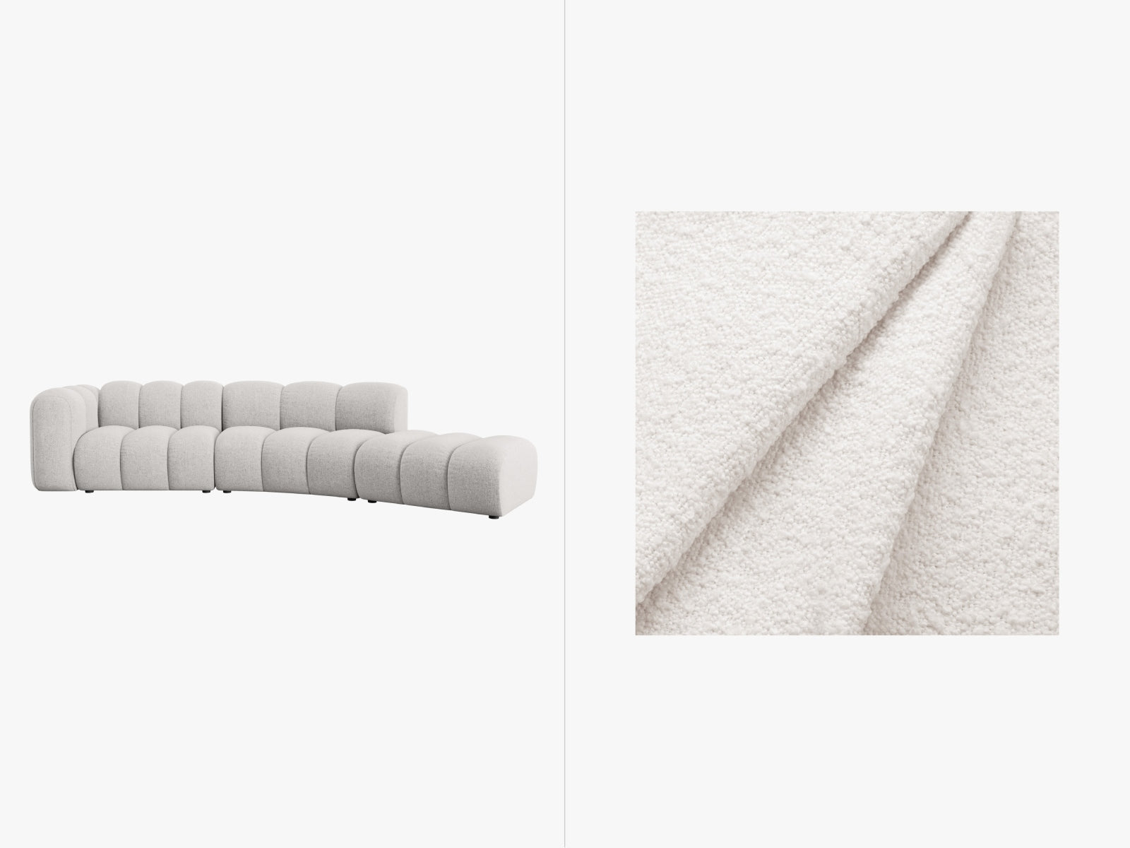 Lupine Modulares Sofa rechts 5 Sitzer in White präsentiert im Onlineshop von KAQTU Design AG. L-Sofa rechts ist von Micadoni