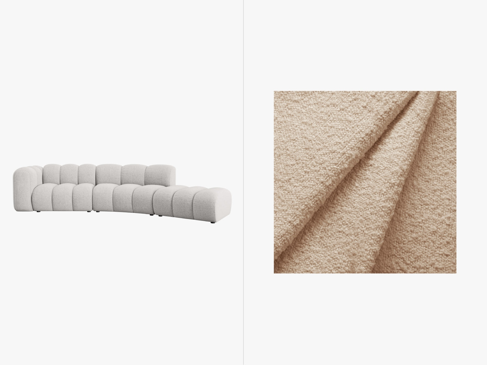 Lupine Modulares Sofa rechts 5 Sitzer in Beige präsentiert im Onlineshop von KAQTU Design AG. L-Sofa rechts ist von Micadoni