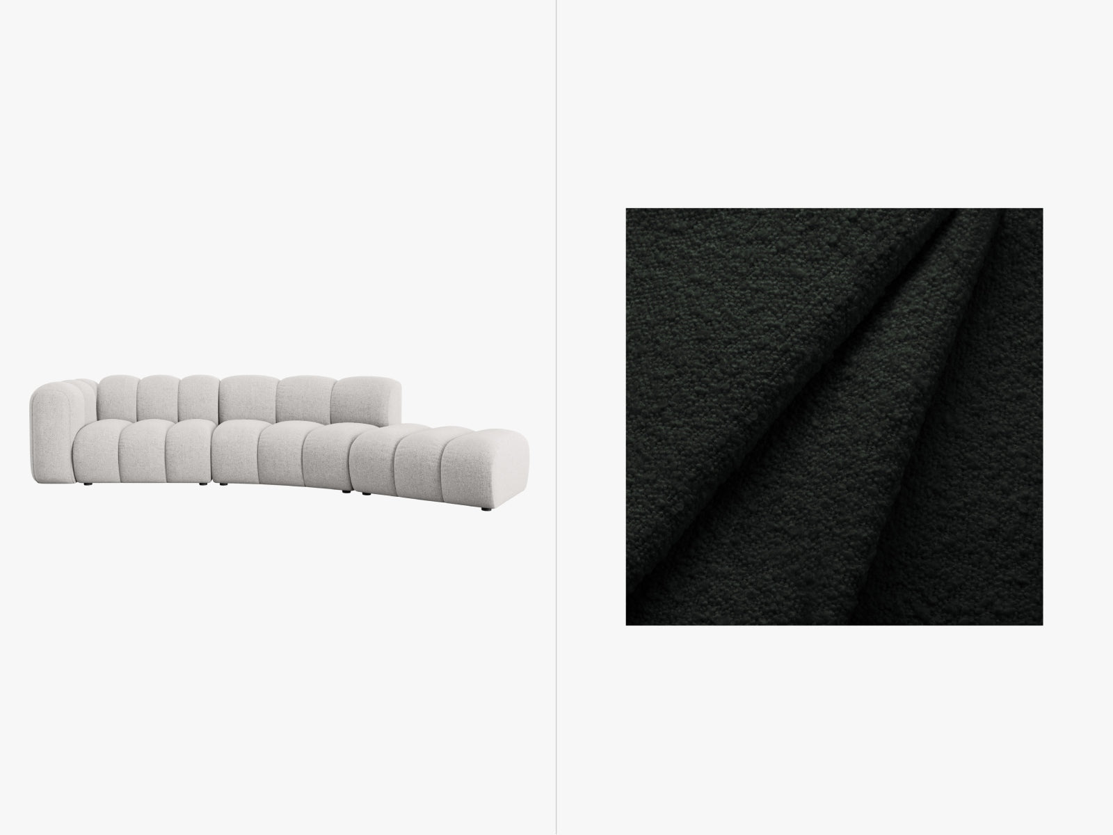 Lupine Modulares Sofa rechts 5 Sitzer in Black präsentiert im Onlineshop von KAQTU Design AG. L-Sofa rechts ist von Micadoni