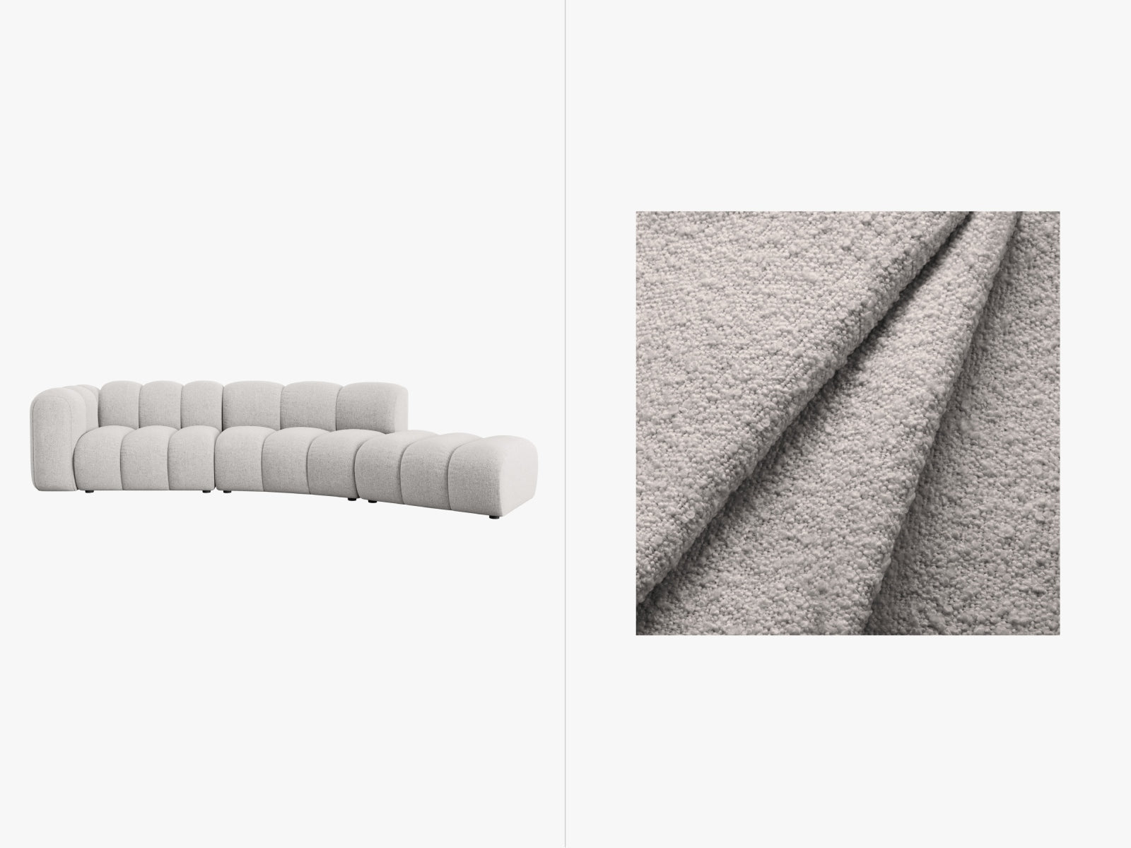 Lupine Modulares Sofa rechts 5 Sitzer in Light Grey präsentiert im Onlineshop von KAQTU Design AG. L-Sofa rechts ist von Micadoni
