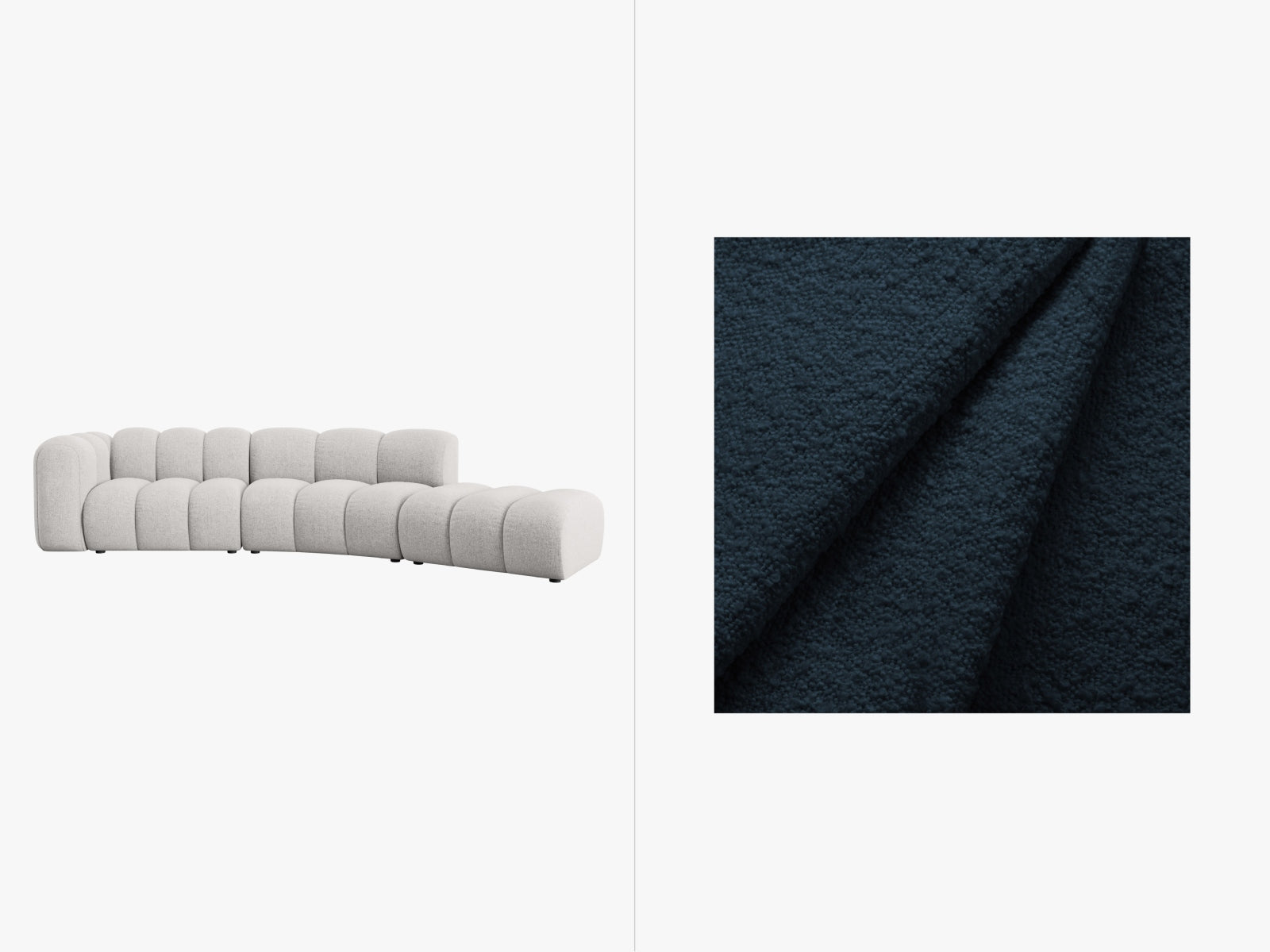 Lupine Modulares Sofa rechts 5 Sitzer in Dark Blue präsentiert im Onlineshop von KAQTU Design AG. L-Sofa rechts ist von Micadoni