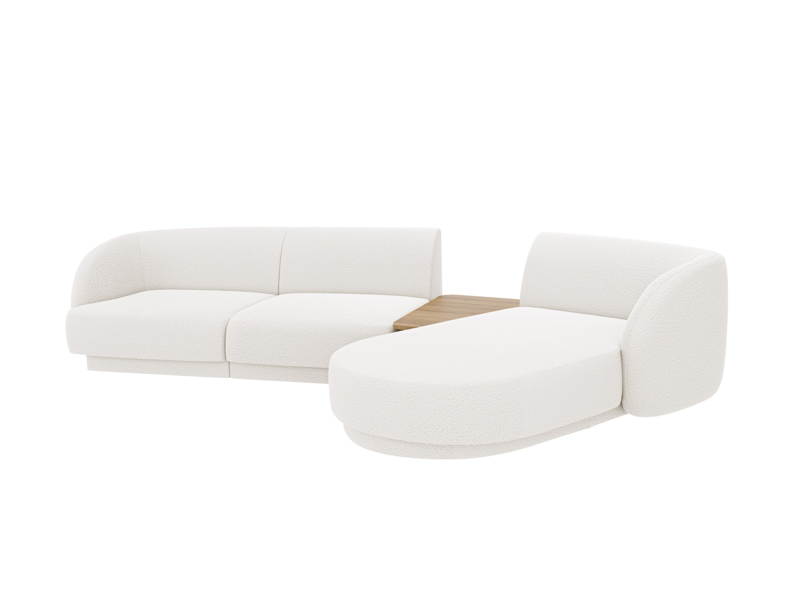 Modernes 3-Sitzer Miley Modulares Sofa in elegantem Weiß, perfekt für stilvolle Wohnzimmer, erhältlich bei Micadoni.