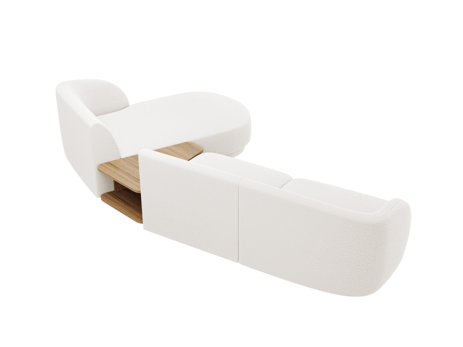 Elegantes Miley Modulares Sofa in Weiß, 3-Sitzer, ideal für moderne Wohnräume, bietet Komfort und Stil für Ihr Zuhause.