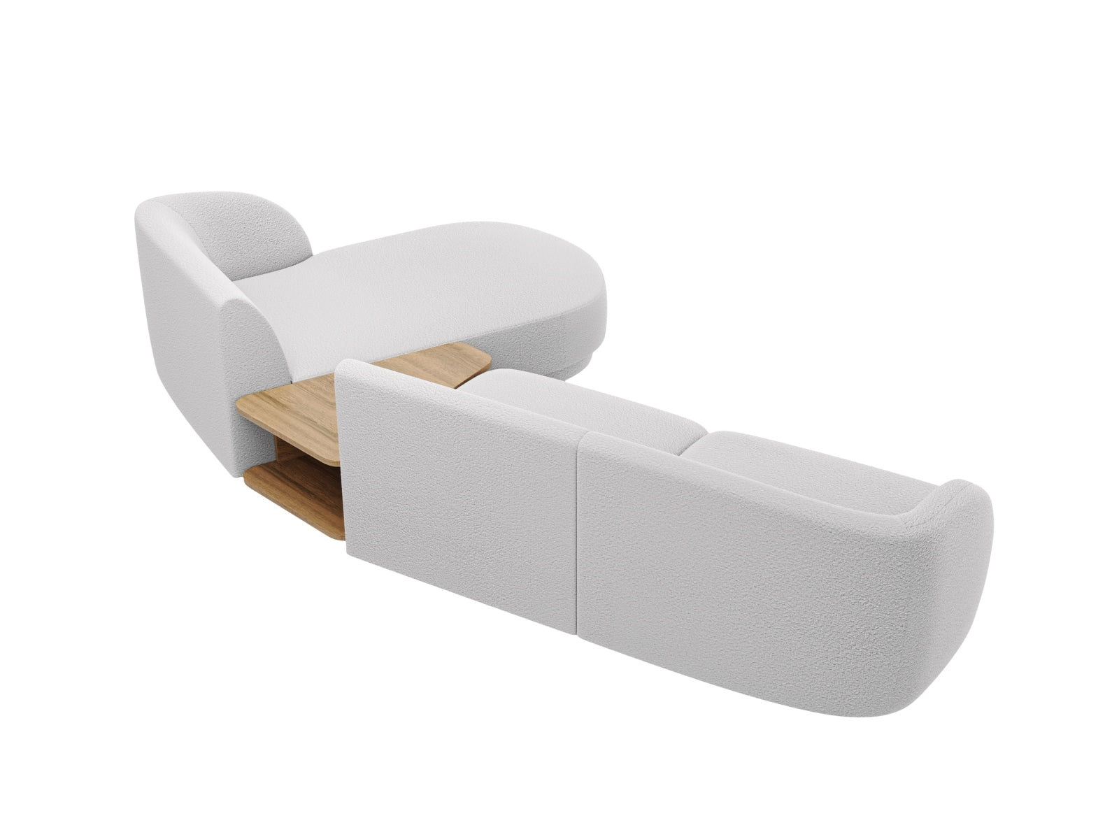Elegantes, modulares 3-Sitzer Sofa Miley in dezentem Grau, ideal für stilvolle Wohnräume, vereint Komfort und Anpassungsfähigkeit von Micadoni.