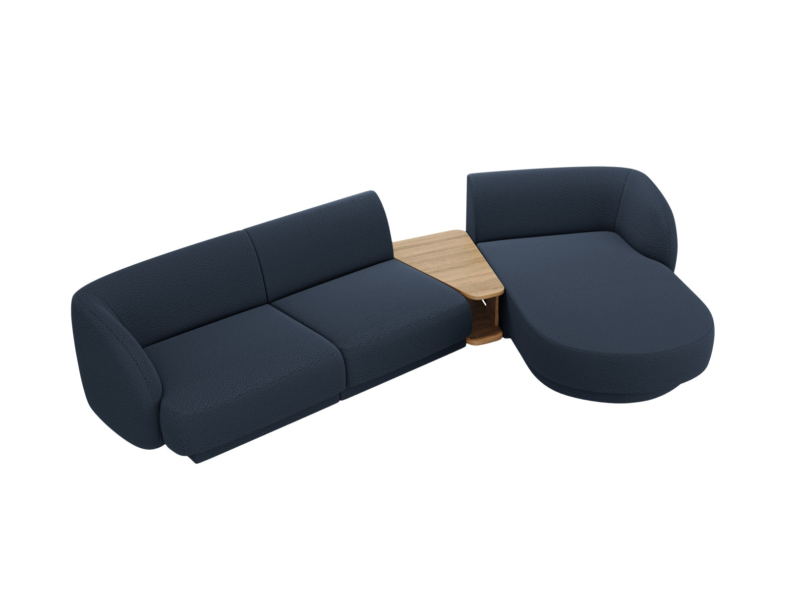 Elegantes Miley Modulares Sofa rechts 3 Sitzer in Dunkelblau, ideal für stilvolle Wohnräume. Hochwertige Verarbeitung von Micadoni.
