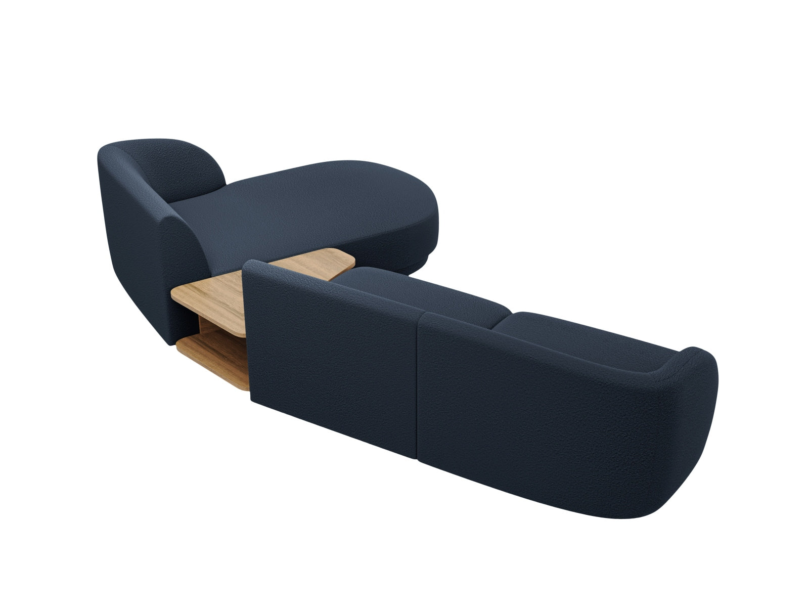 Elegantes, modulares 3-Sitzer Sofa Miley in stilvollem Blau, ideal für komfortable und moderne Wohnräume von Micadoni.