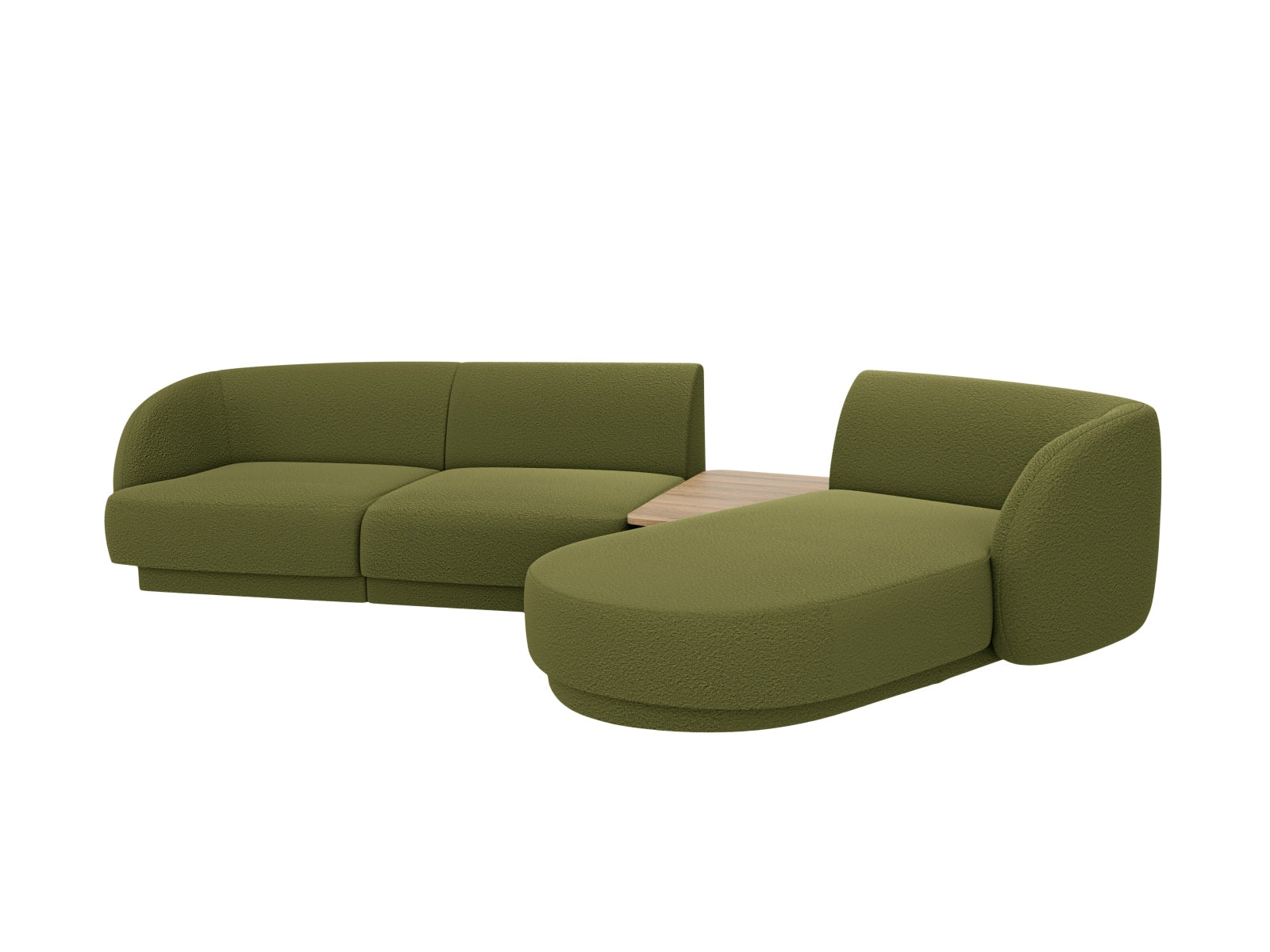 Modernes 3-Sitzer Miley Modulares Sofa in dunklem Olivgrün, perfekt für gemütliche Wohnzimmer und stilvolle Einrichtungsideen.