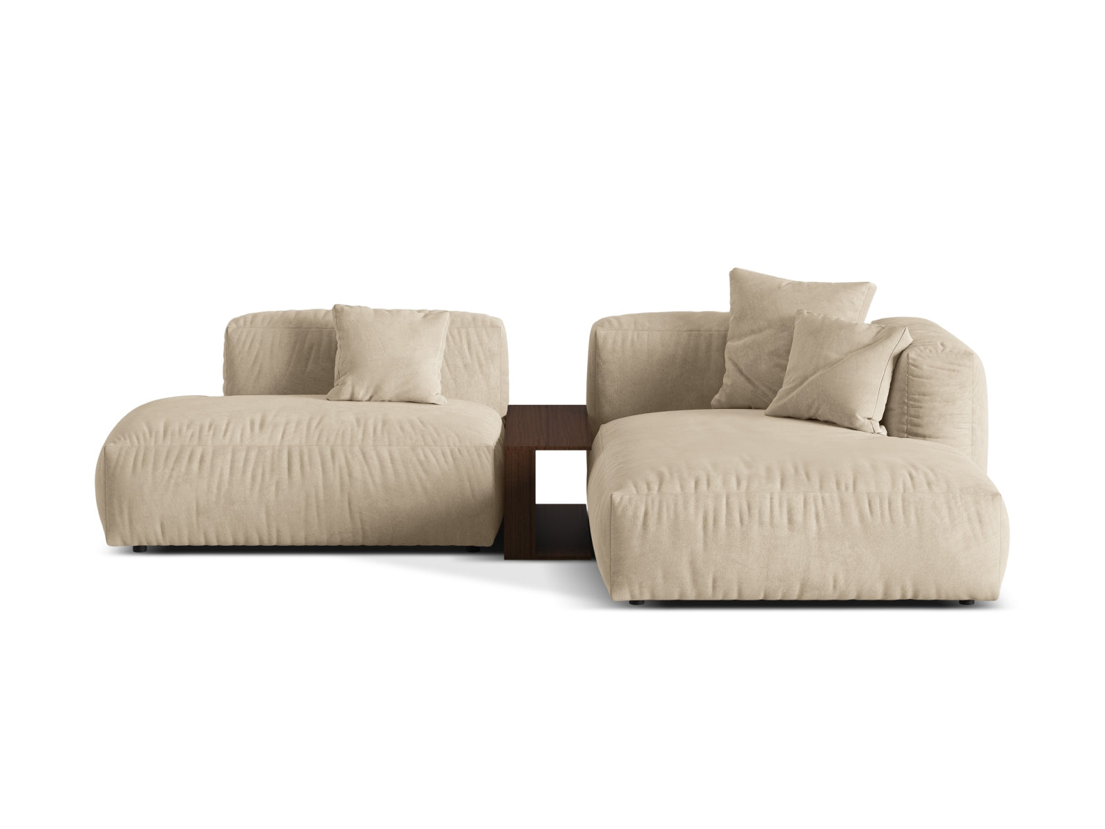 Martina Modulares Ecksofa rechts 2 Sitzer in Light Beige-Vogue präsentiert im Onlineshop von KAQTU Design AG. L-Sofa rechts ist von Micadoni