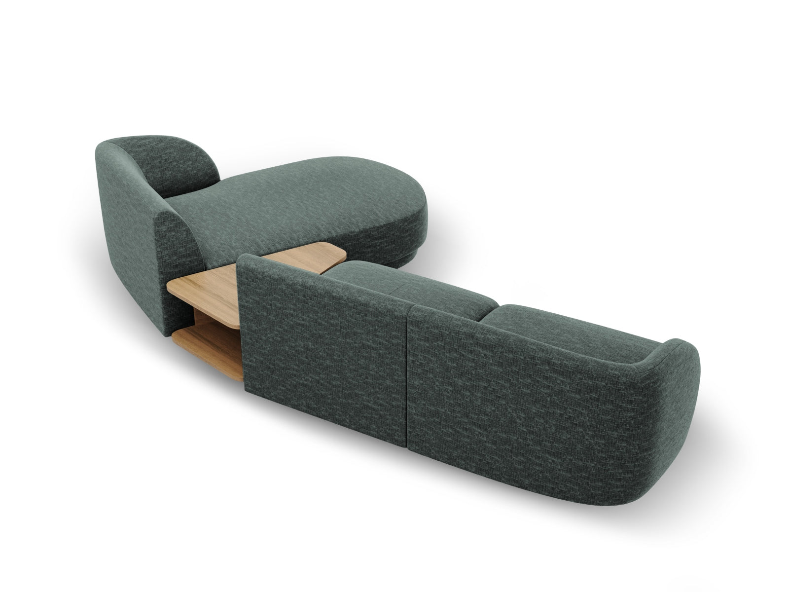 Modulares 3-Sitzer Sofa Miley in stilvollem Petrol-Haga, rechtsseitig, perfekt für moderne und gemütliche Wohnambiente von Micadoni.