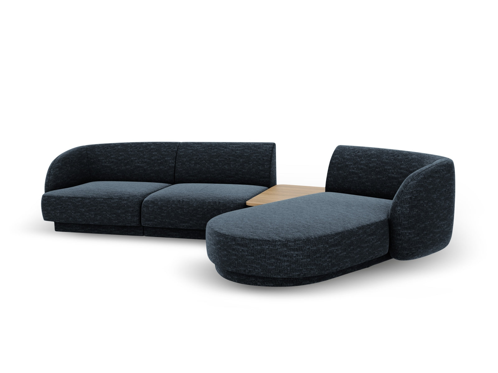 Elegantes, modulares 3-Sitzer Sofa in Royalblau, rechtsseitig, ideal für stilvolle Wohnräume und entspannte Abende, von Micadoni.