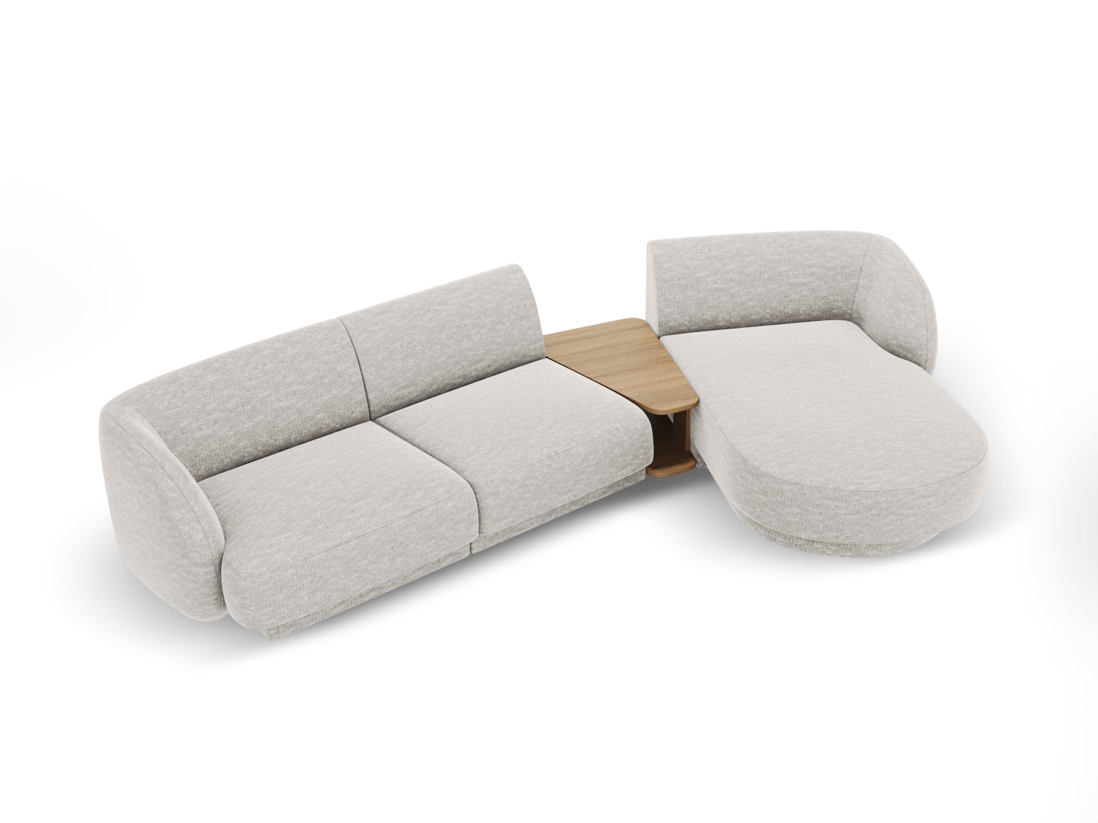 Modernes Miley Modulares Sofa rechts 3 Sitzer in sanftem Grau, perfekt für gemütliche und stilvolle Wohnambiente von Micadoni.