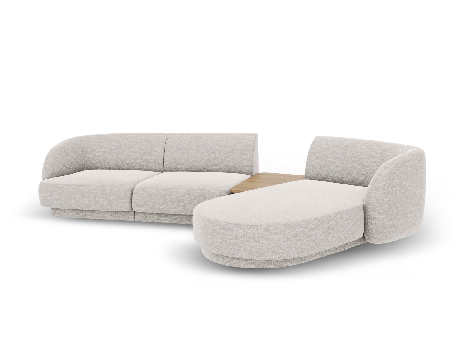 Elegantes Miley Modulares Sofa rechts 3 Sitzer in dezentem Grau, ideal für stilvolle Wohnräume und entspannte Stunden von Micadoni.