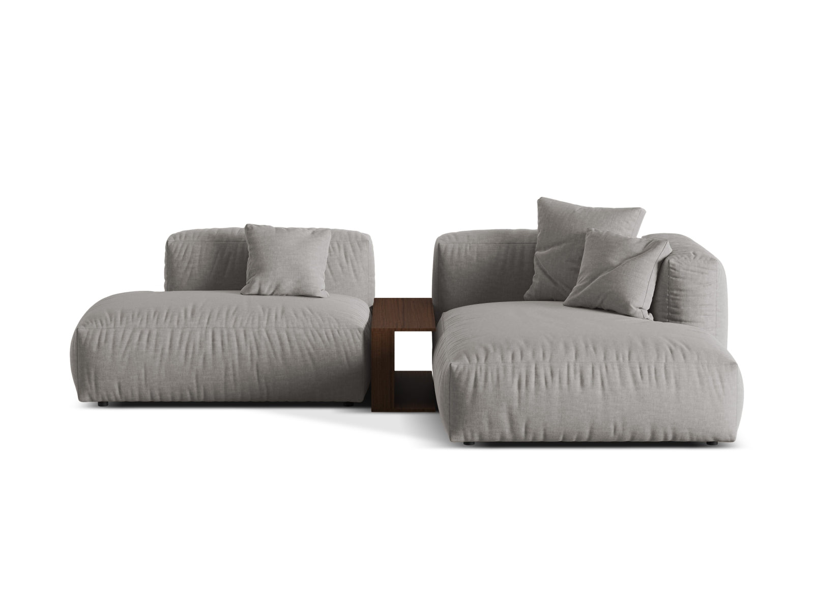 Martina Modulares Ecksofa rechts 2 Sitzer in Light Grey-Boston präsentiert im Onlineshop von KAQTU Design AG. L-Sofa rechts ist von Micadoni