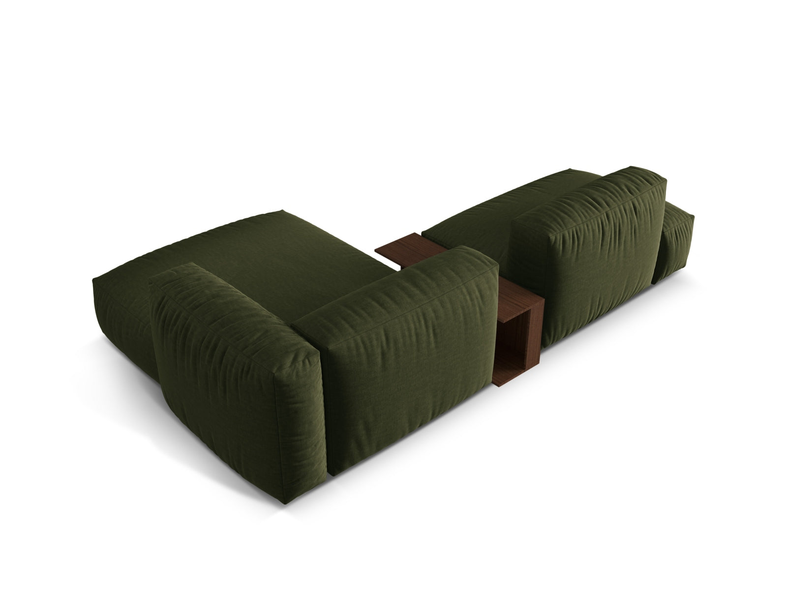 Elegantes Martina Ecksofa in modernem Design, rechte Ausführung mit integriertem Beistelltisch, ideal für gemütliche Wohnräume.