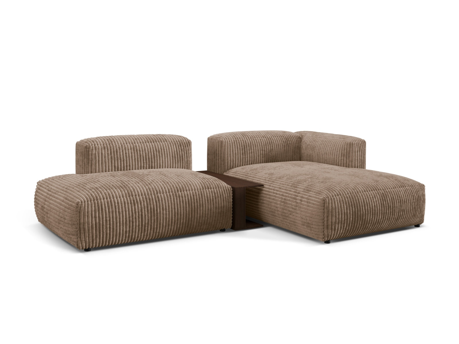 Elegantes Martina Ecksofa rechts mit 2 Sitzen und praktischem Beistelltisch, ideal für stilvolle Wohnräume.