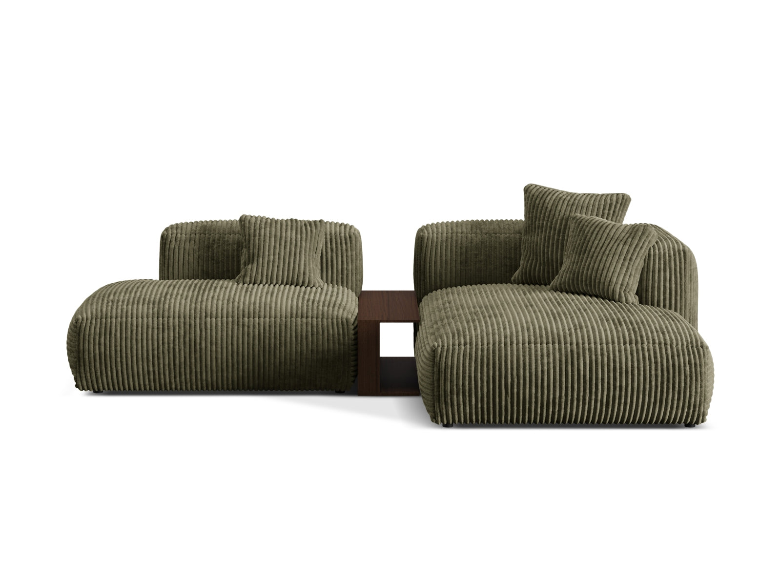 Martina Modulares Ecksofa rechts 2 Sitzer in Moss Green-Tilia präsentiert im Onlineshop von KAQTU Design AG. L-Sofa rechts ist von Micadoni