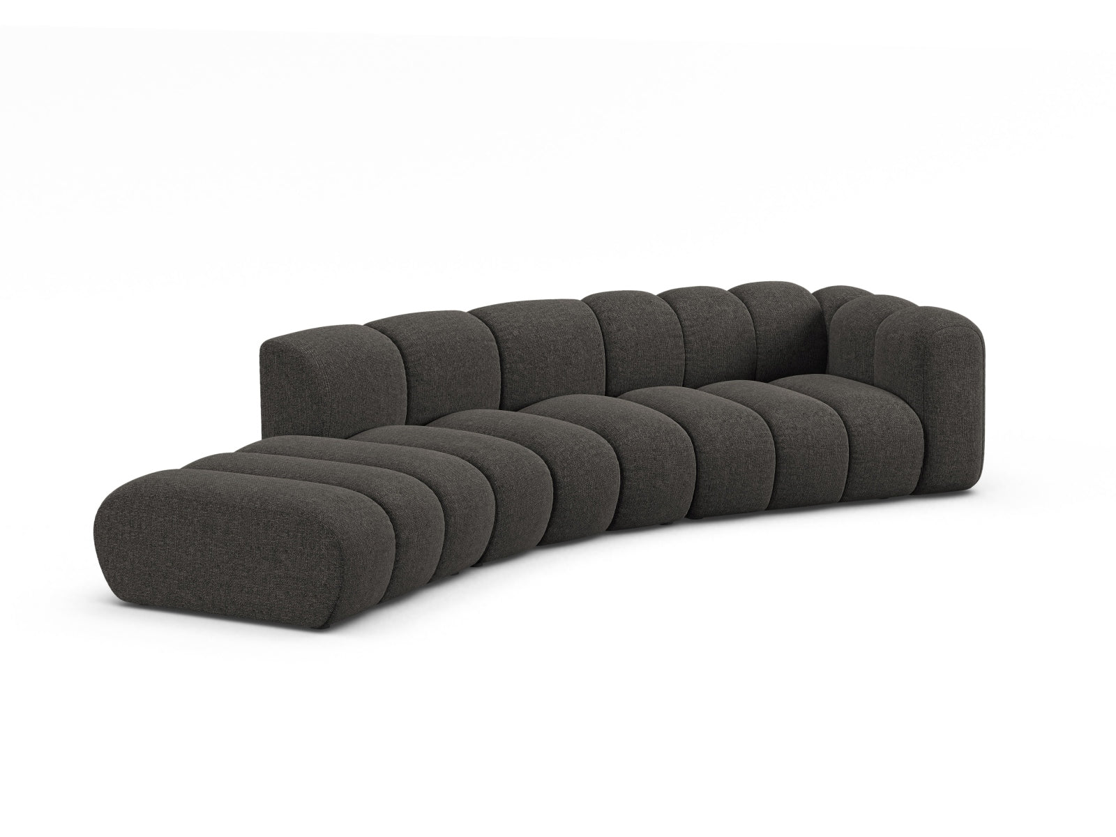 Elegantes 5-Sitzer Sofa Lupine Modular in Dunkelgrau, ideal für stilvolle Wohnräume, erhältlich bei KAQTU Design AG.