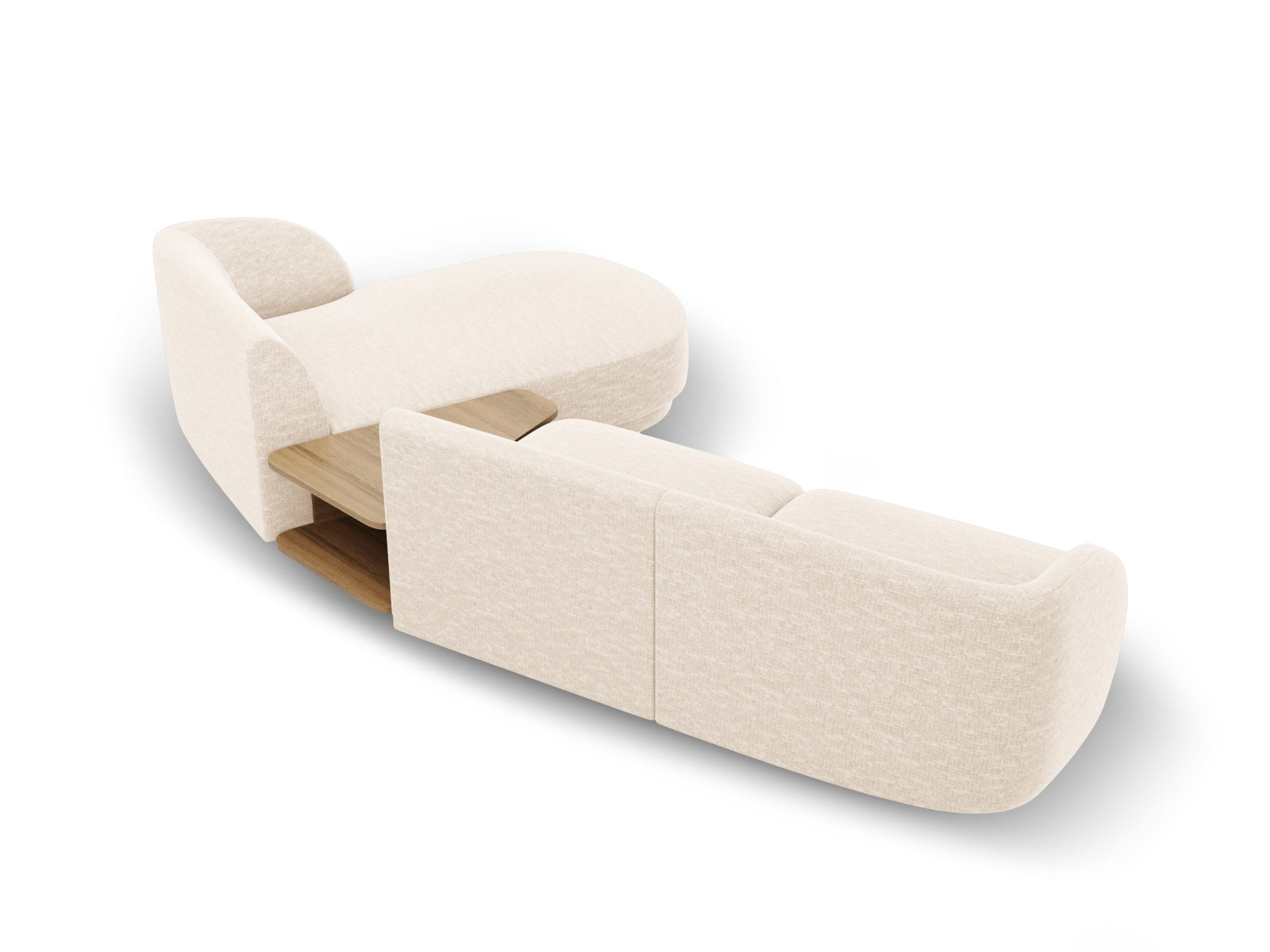 Modernes 3-Sitzer Miley Modulares Sofa rechts in Ivory-Eden, perfekt für gemütliche Abende und stilvolle Einrichtungsideen von Micadoni.