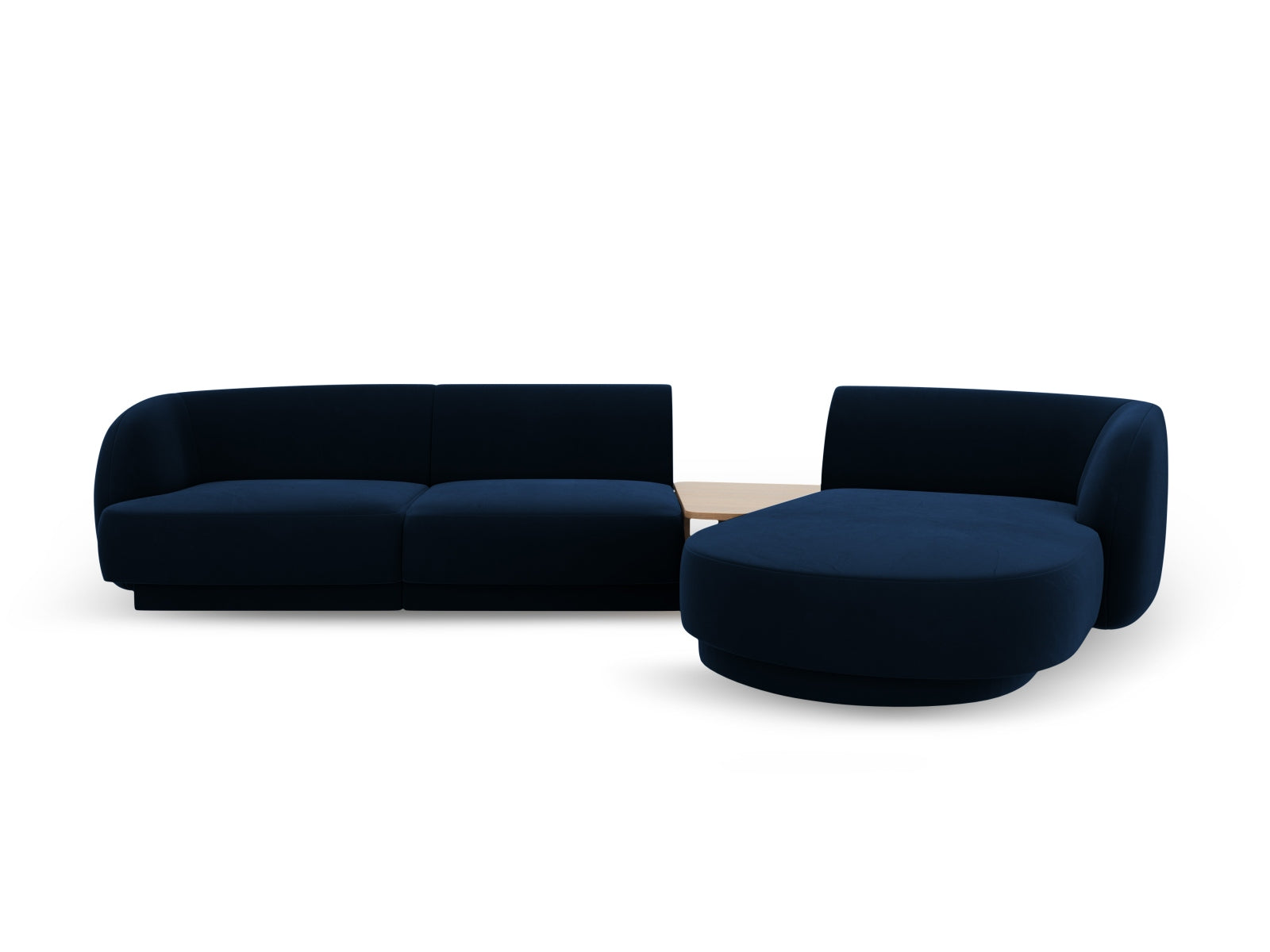 Miley Velour modulares Sofa rechts 3 Sitzer in Royal Blue-Bluvel präsentiert im Onlineshop von KAQTU Design AG. L-Sofa rechts ist von Micadoni
