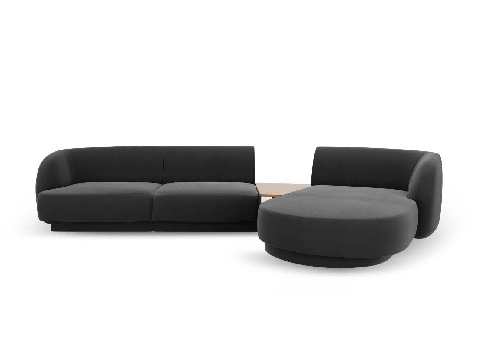 Miley Velour modulares Sofa rechts 3 Sitzer in Grey-Bluvel präsentiert im Onlineshop von KAQTU Design AG. L-Sofa rechts ist von Micadoni