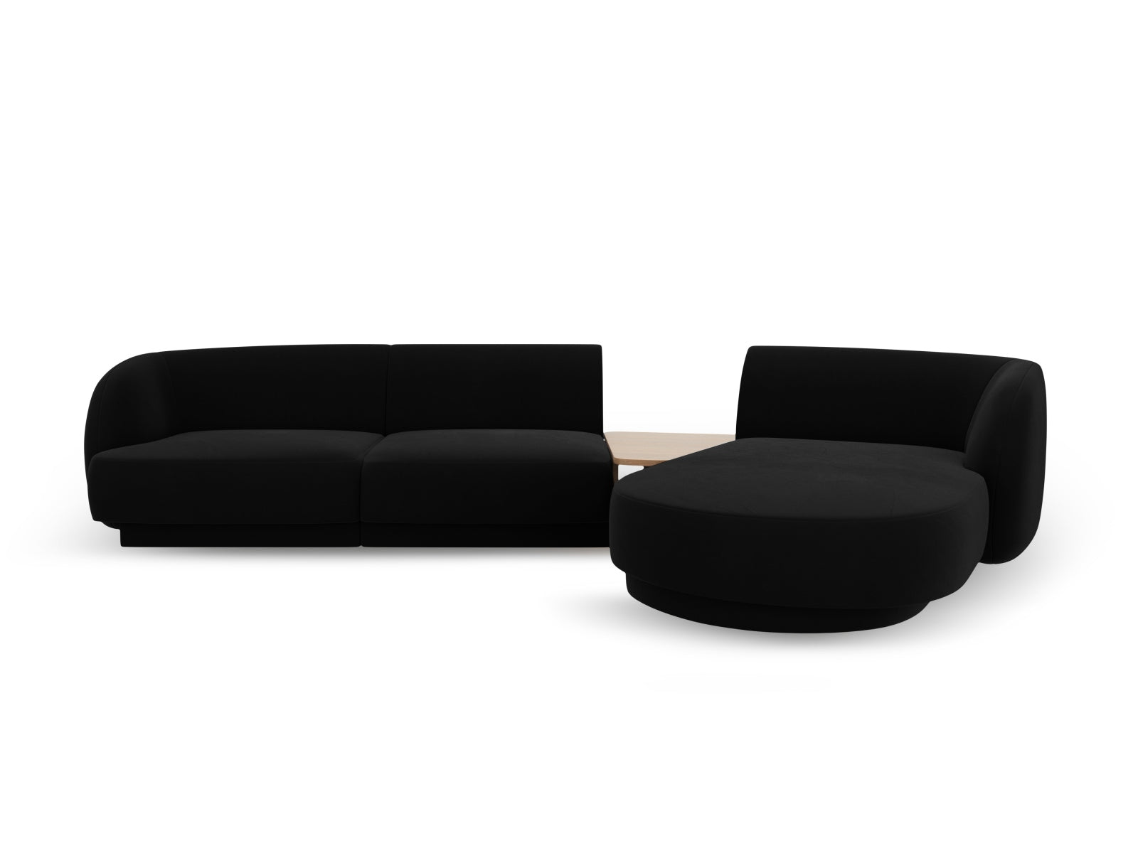 Miley Velour modulares Sofa rechts 3 Sitzer in Black-Bluvel präsentiert im Onlineshop von KAQTU Design AG. L-Sofa rechts ist von Micadoni