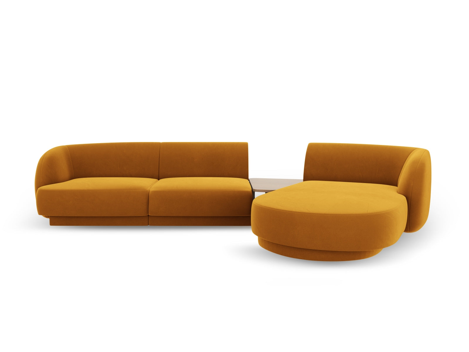 Miley Velour modulares Sofa rechts 3 Sitzer in Yellow-Bluvel präsentiert im Onlineshop von KAQTU Design AG. L-Sofa rechts ist von Micadoni