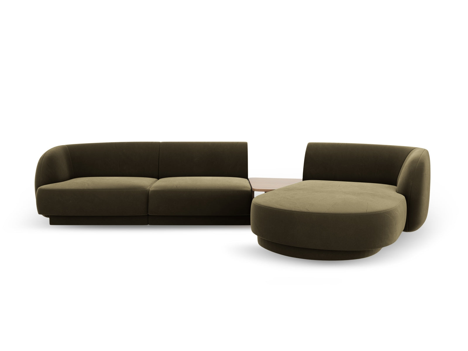 Miley Velour modulares Sofa rechts 3 Sitzer in Green-Bluvel präsentiert im Onlineshop von KAQTU Design AG. L-Sofa rechts ist von Micadoni